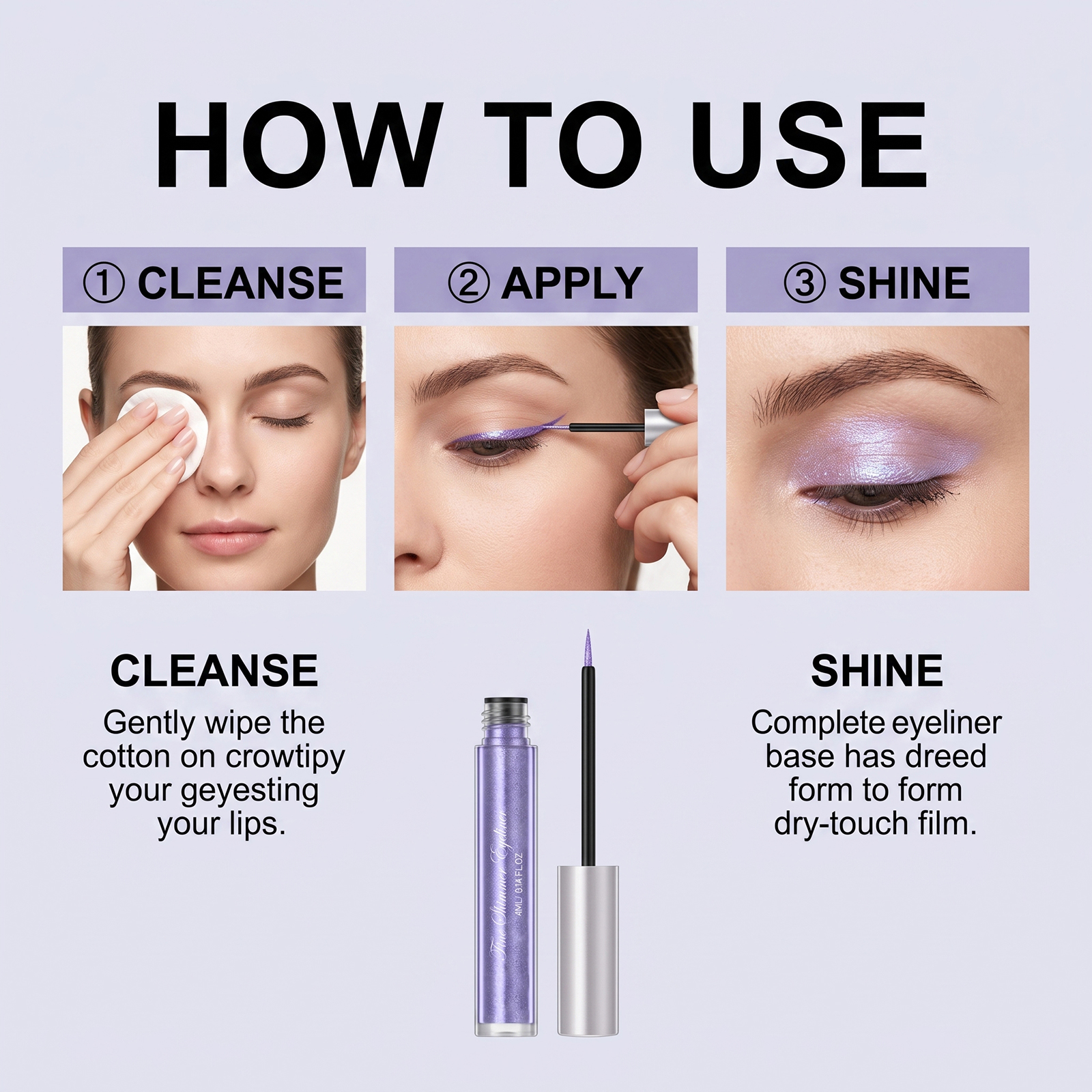 (Icy Pale Blue) Liquid Eyeliner Eyeshadow Shiny Smooth Flowing Natural Color Rendering Daily Versatile Gorgeous Eye Makeup Cosmetic