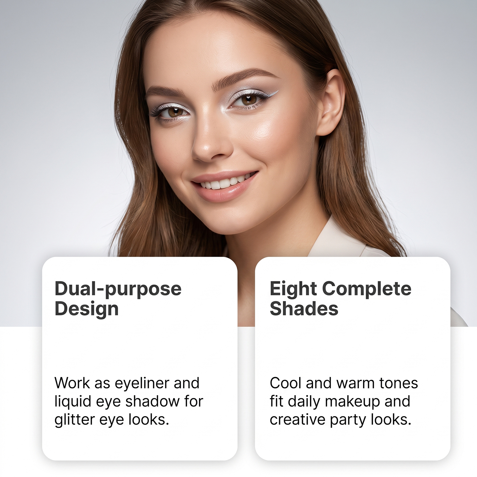 (Icy Pale Blue) Liquid Eyeliner Eyeshadow Shiny Smooth Flowing Natural Color Rendering Daily Versatile Gorgeous Eye Makeup Cosmetic