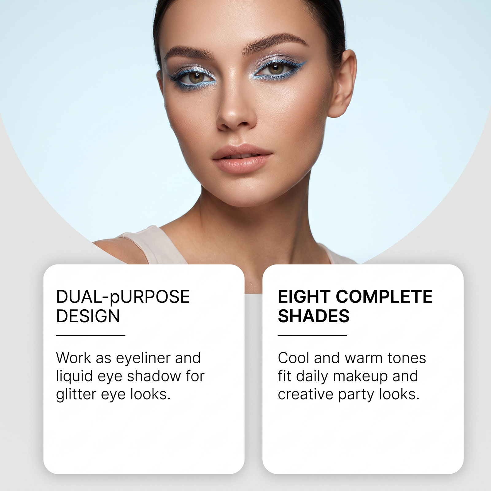 (Icy Pale Blue) Liquid Eyeliner Eyeshadow Shiny Smooth Flowing Natural Color Rendering Daily Versatile Gorgeous Eye Makeup Cosmetic