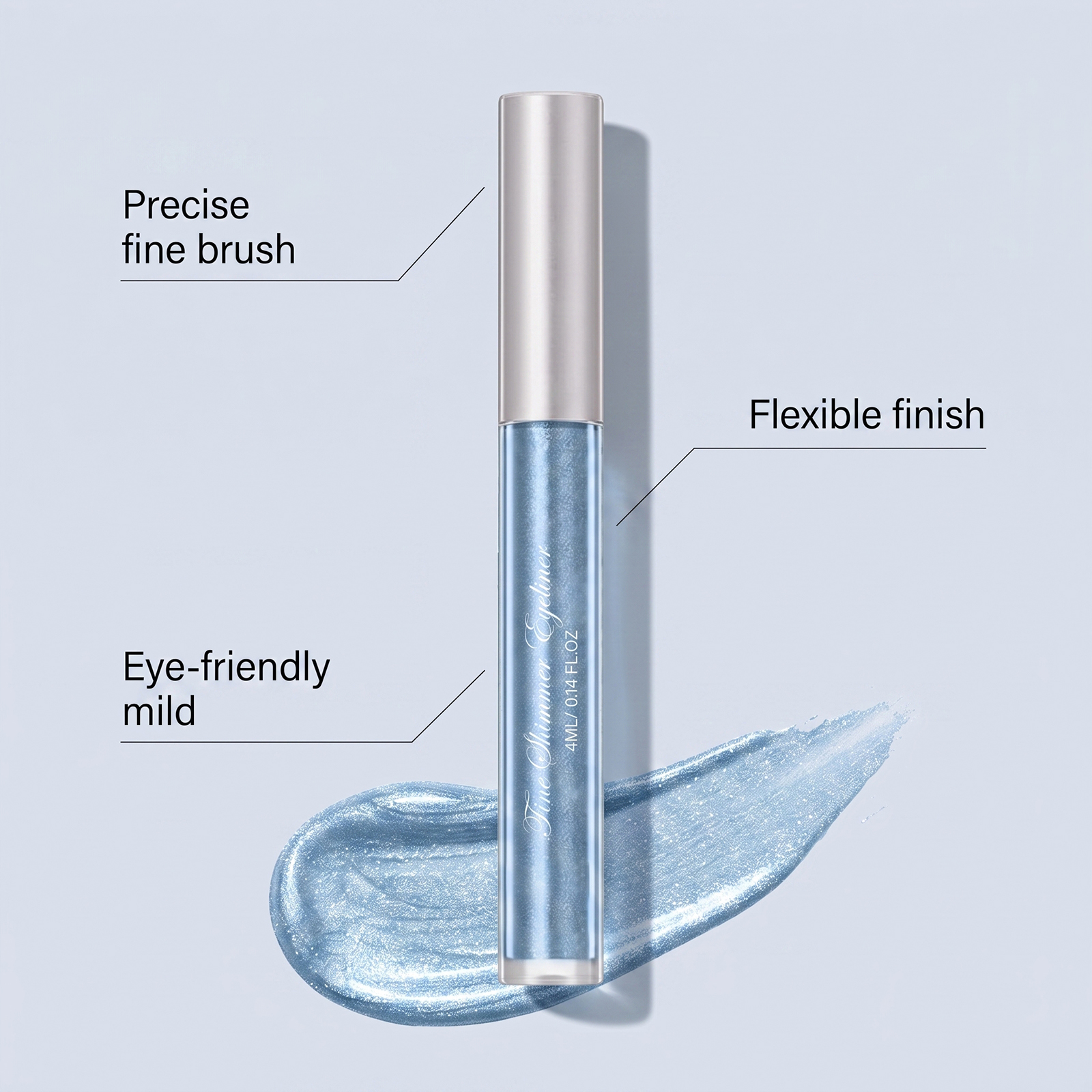 (Icy Pale Blue) Liquid Eyeliner Eyeshadow Shiny Smooth Flowing Natural Color Rendering Daily Versatile Gorgeous Eye Makeup Cosmetic