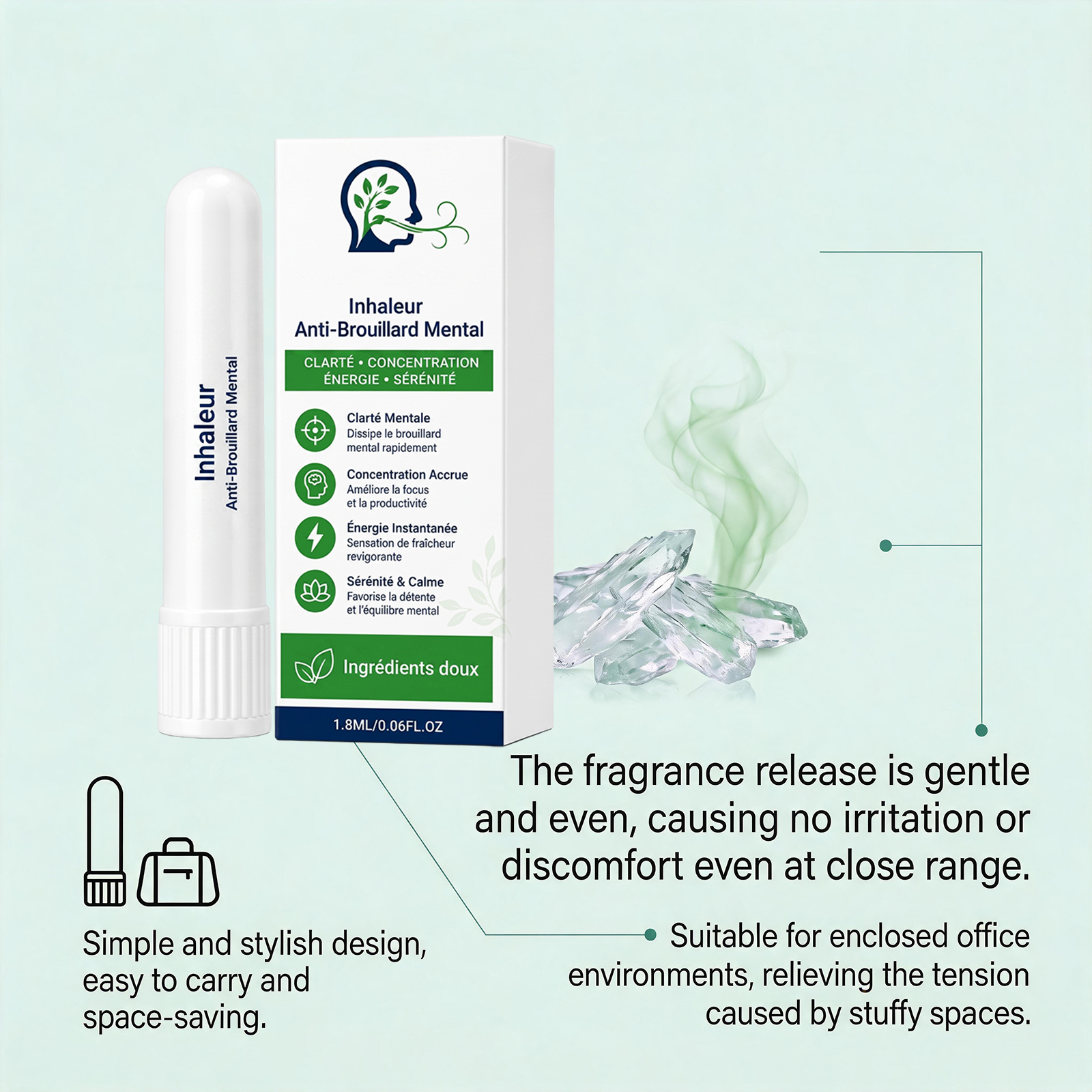 Comfort Nasal Inhaler Gentle Mild Refreshing Cool Breath Light Portable Nose Care Daily Nasal Relief
