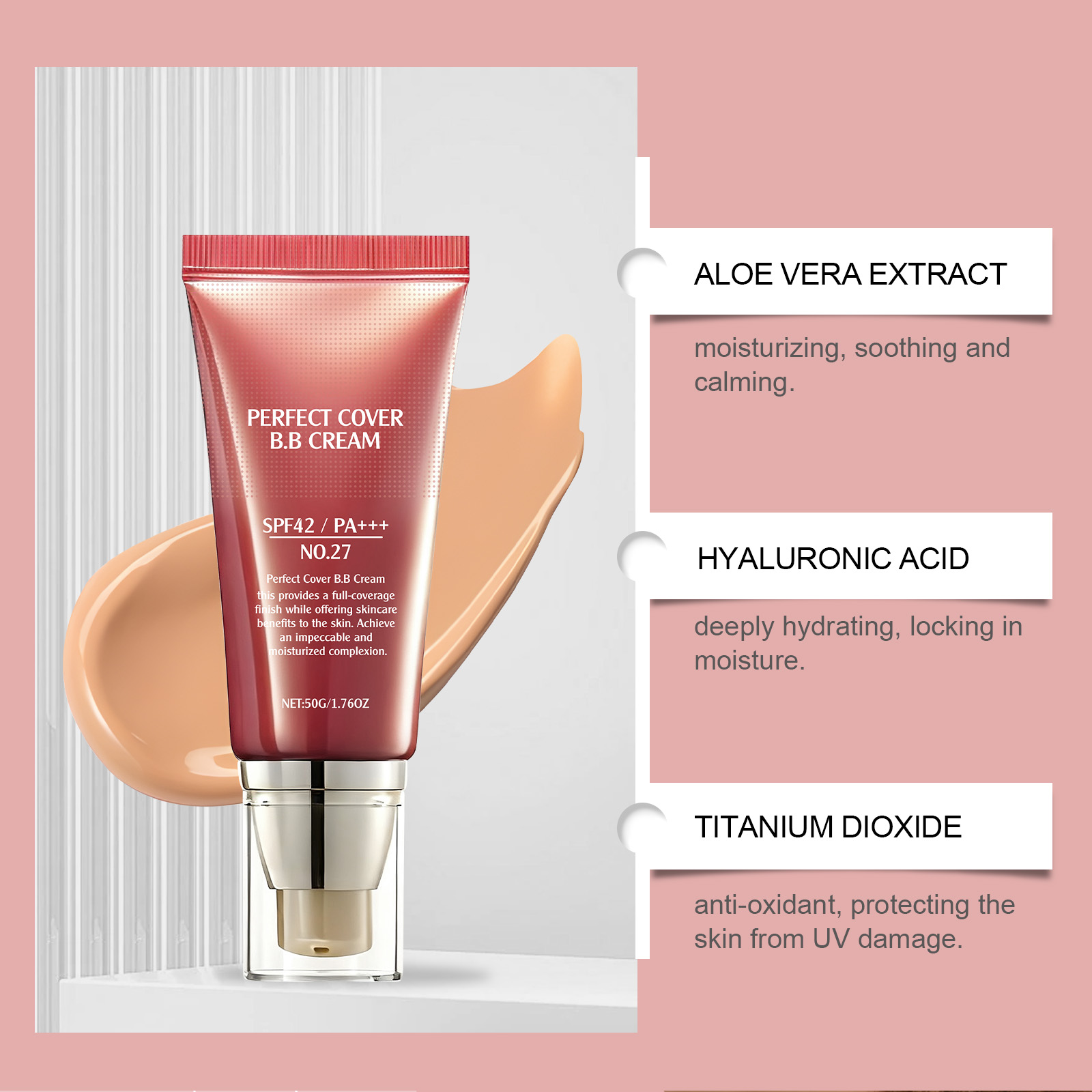 Light Coffee Soft Skin Concealer BB Cream Natural Light Fit Long Lasting Moist Clear Oily Dry Skin Applicable