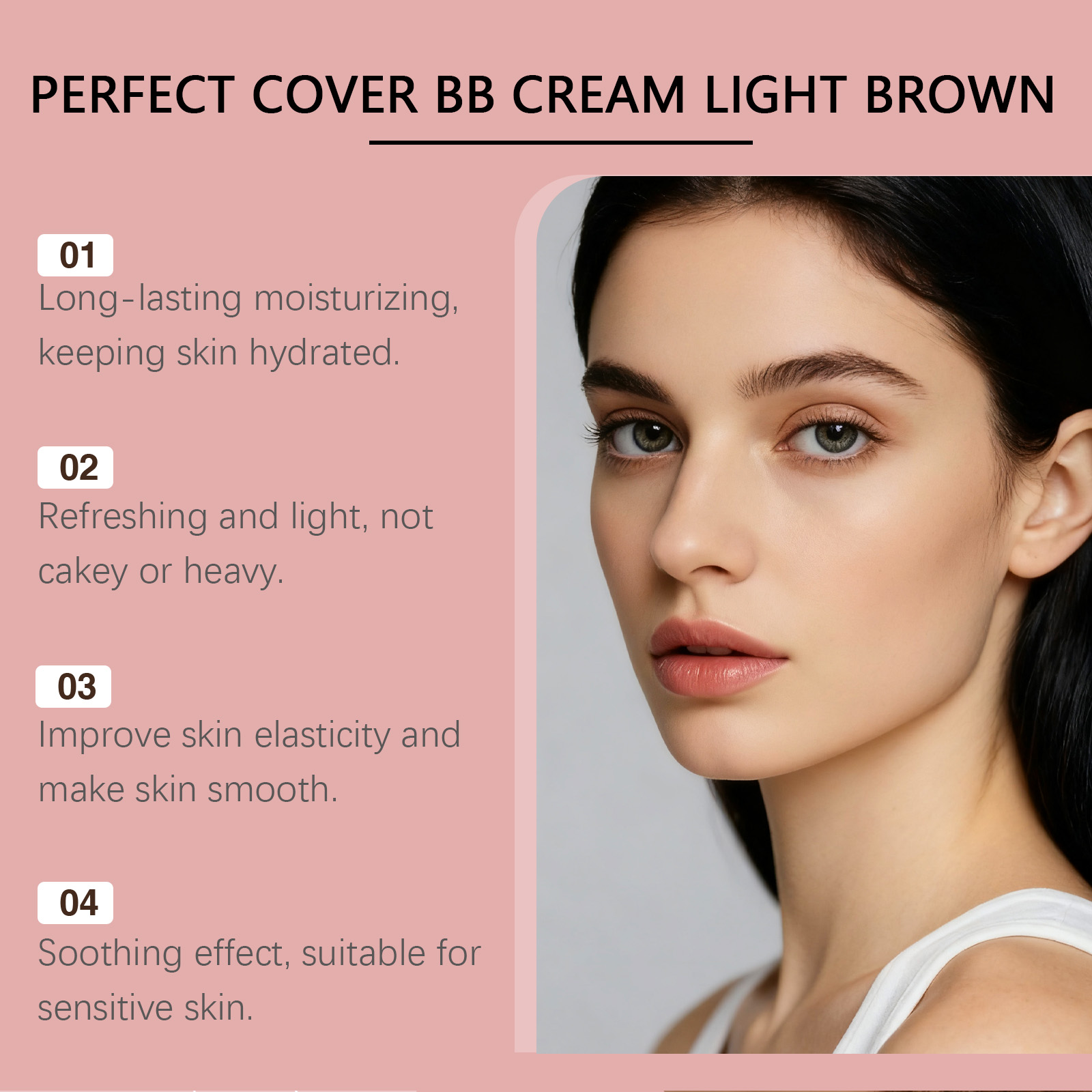 Light Coffee Soft Skin Concealer BB Cream Natural Light Fit Long Lasting Moist Clear Oily Dry Skin Applicable