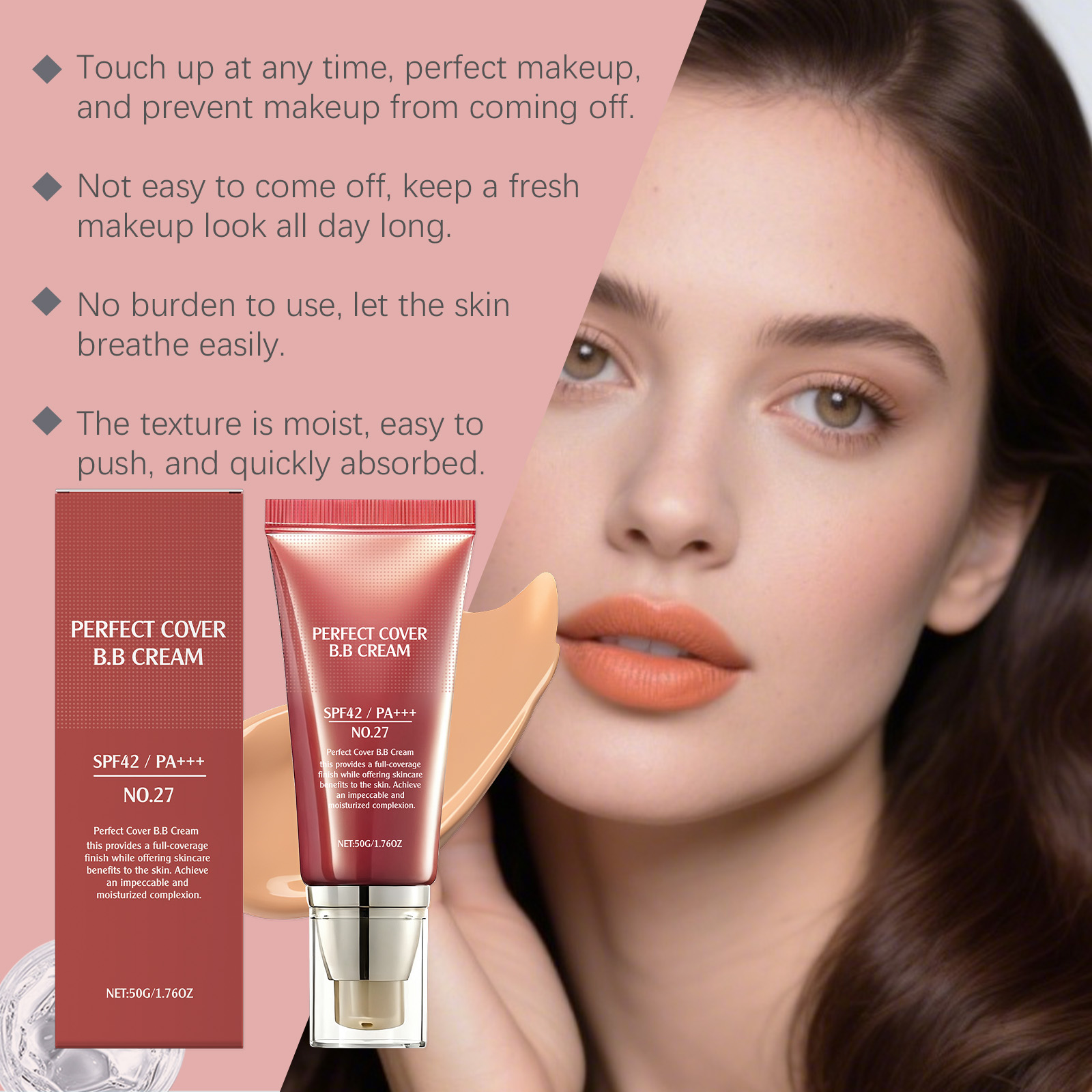 Light Coffee Soft Skin Concealer BB Cream Natural Light Fit Long Lasting Moist Clear Oily Dry Skin Applicable