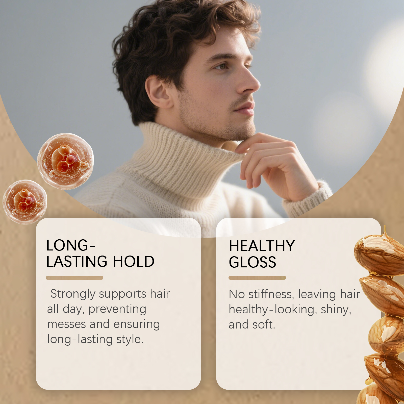 Argan Oil Styling Gel Tames Hair Creates Glossy Hairstyles For Curly And Straight Hair