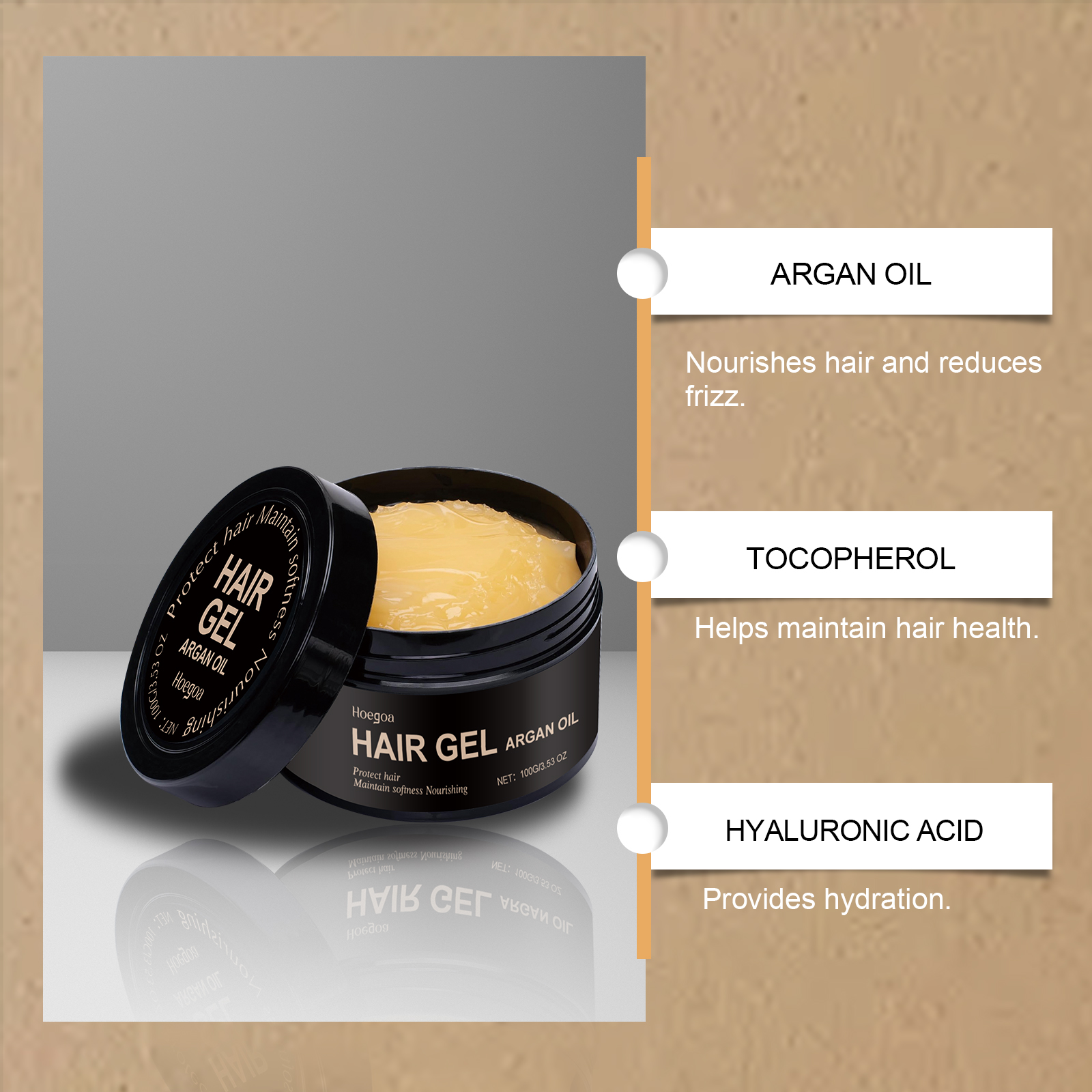 Argan Oil Styling Gel Tames Hair Creates Glossy Hairstyles For Curly And Straight Hair