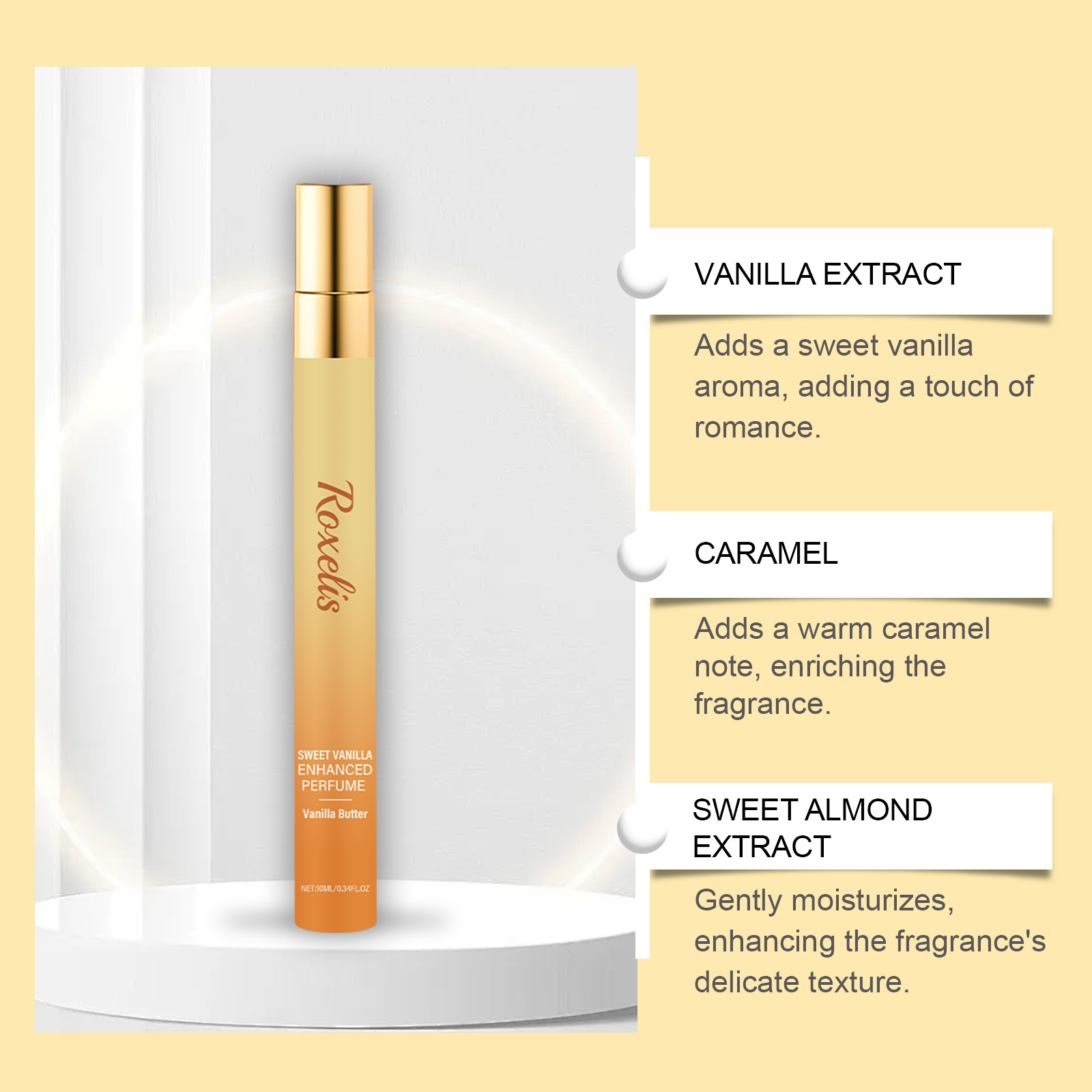 Vanilla Cream Perfume Fine Spray Fresh Elegant Natural Scent Daily Portable Multi Layer Fragrance