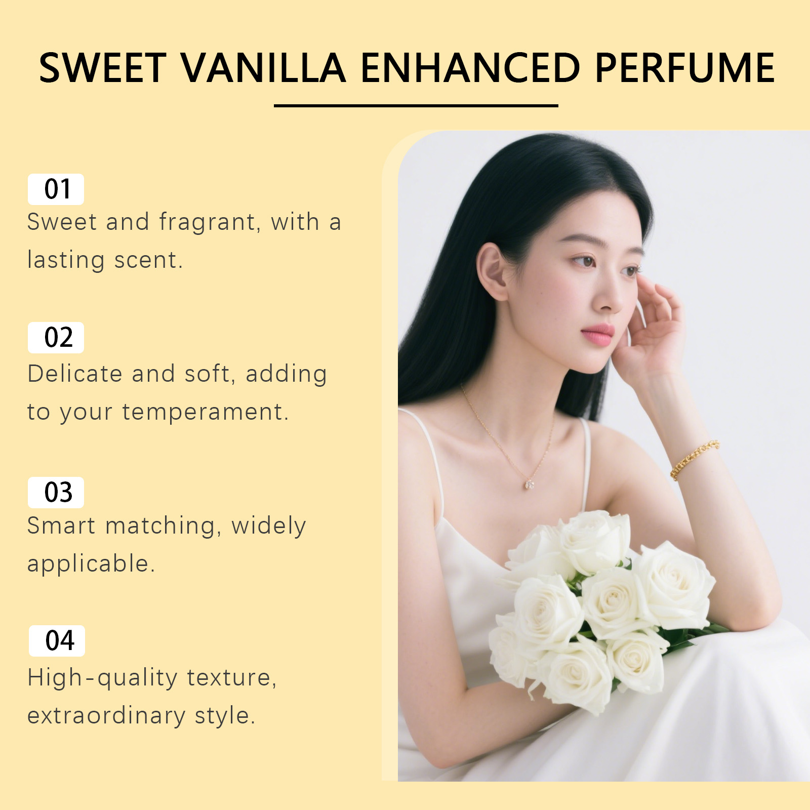 Vanilla Cream Perfume Fine Spray Fresh Elegant Natural Scent Daily Portable Multi Layer Fragrance