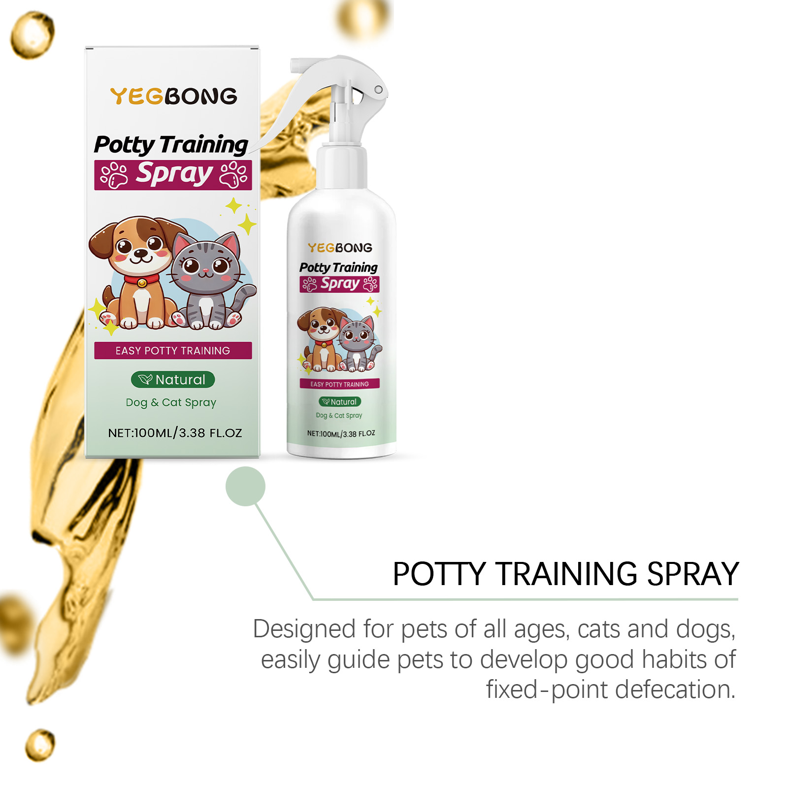 Pet Toilet Training Spray Correct Urination Defecation For Dogs And Cats Indoor Household Use
