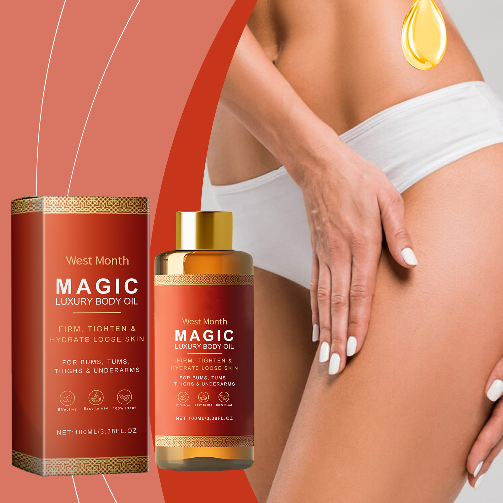Body Moisturizing Skin Oil Daily Skin Nourishing Firming Hydrating Brightening Body Massage Oil
