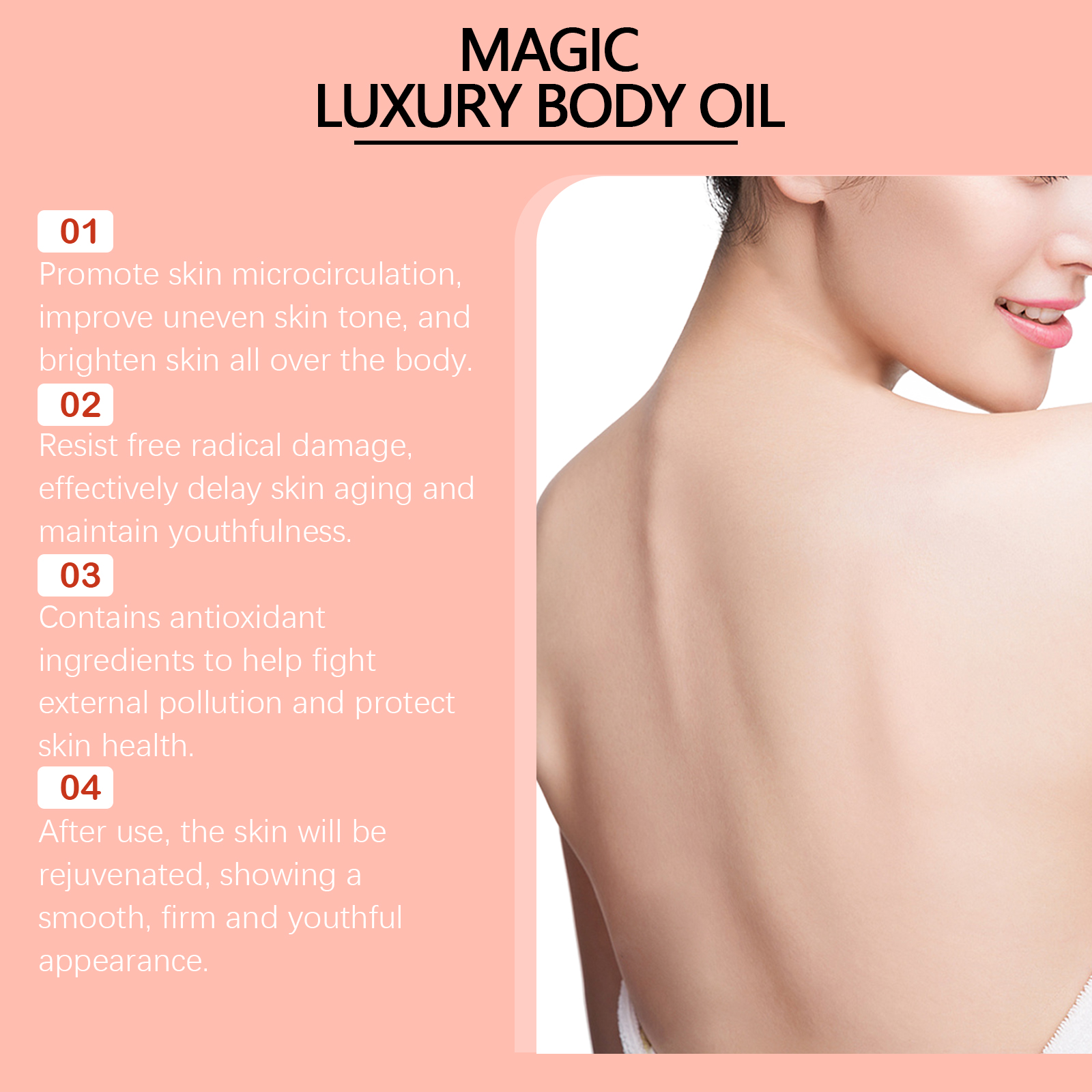 Body Moisturizing Skin Oil Daily Skin Nourishing Firming Hydrating Brightening Body Massage Oil