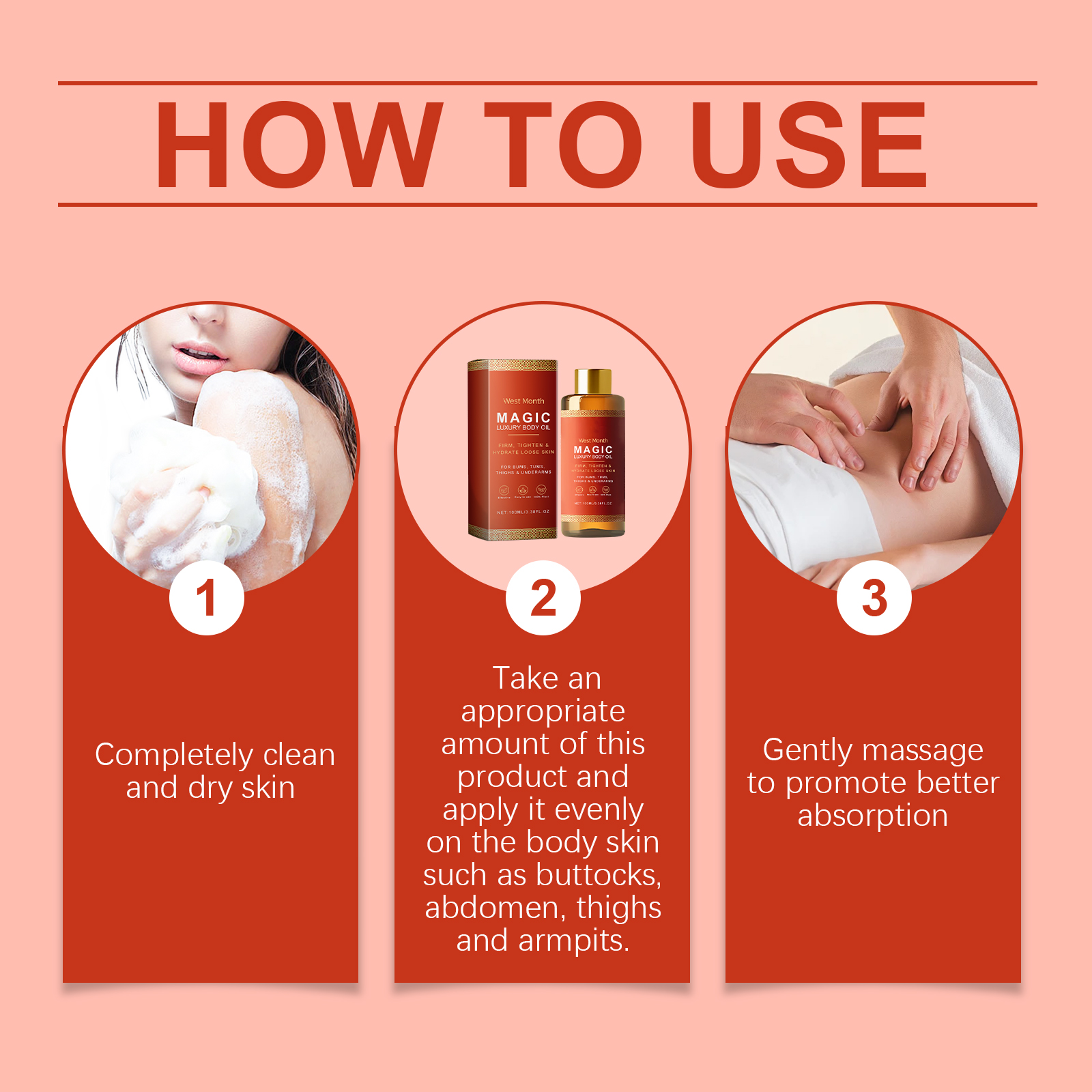 Body Moisturizing Skin Oil Daily Skin Nourishing Firming Hydrating Brightening Body Massage Oil