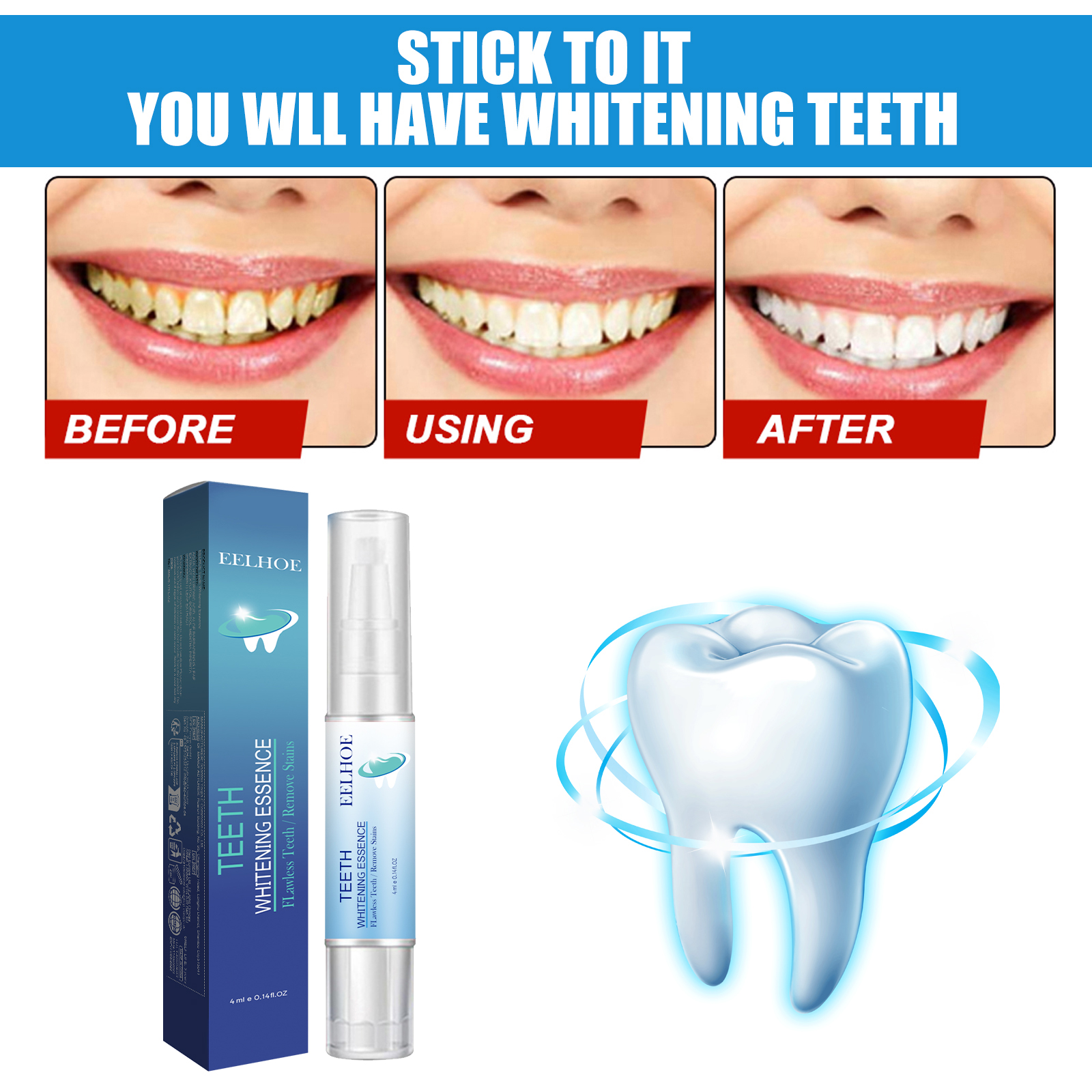 Teeth Cleaning Pen Deep Cleansing Whitening Breath Freshening Stain Removal For Daily Oral Hygiene Care 1 PCS