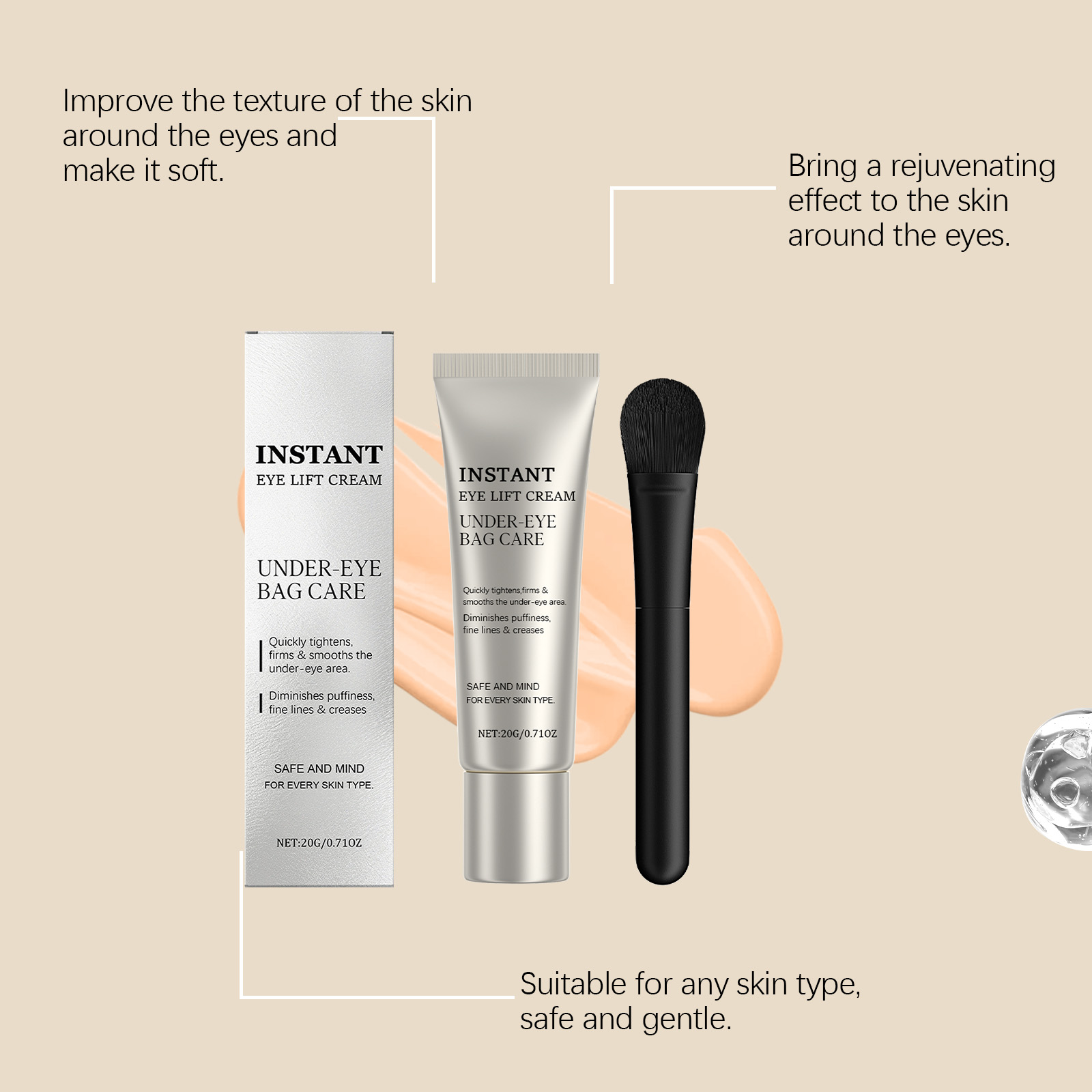 Firming Eye Cream Moisturizing Hydrating For Fine Lines Puffiness Dark Circles Daily Eye Care