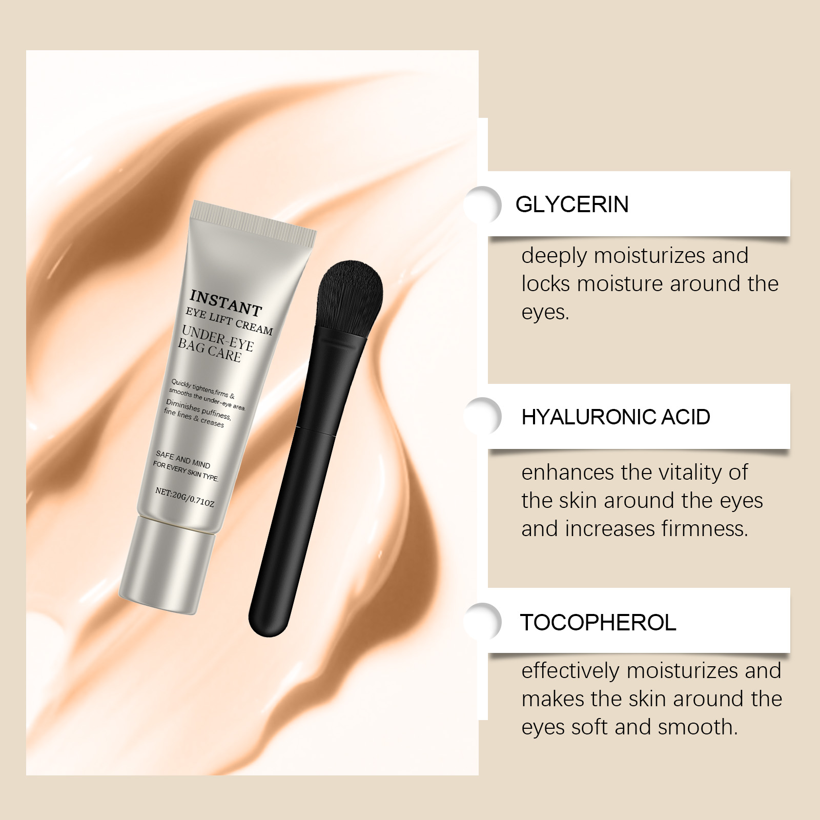 Firming Eye Cream Moisturizing Hydrating For Fine Lines Puffiness Dark Circles Daily Eye Care
