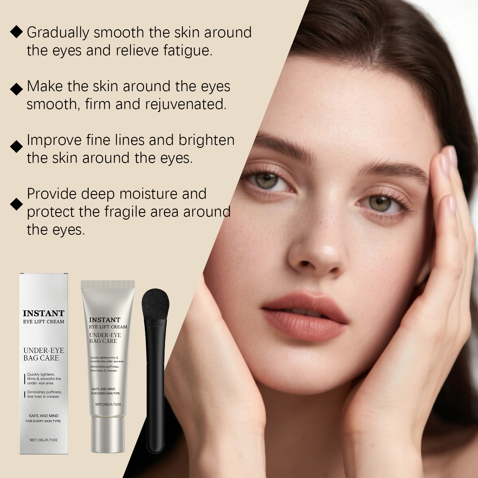 Firming Eye Cream Moisturizing Hydrating For Fine Lines Puffiness Dark Circles Daily Eye Care