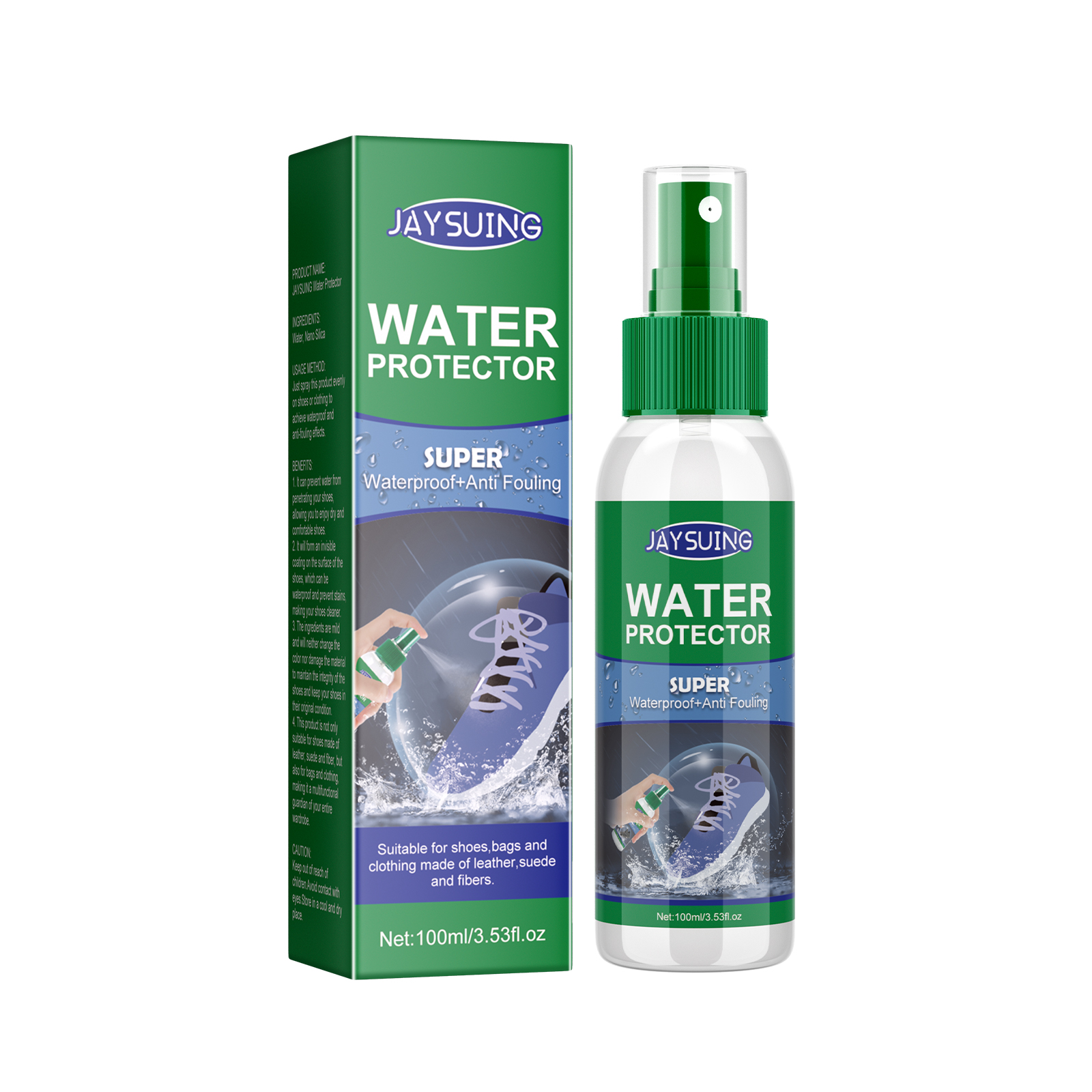 Shoe Waterproof Spray Leather Boots Hydrophobic Stain Protection Odorless Portable For Footwear And Fabric 100ml