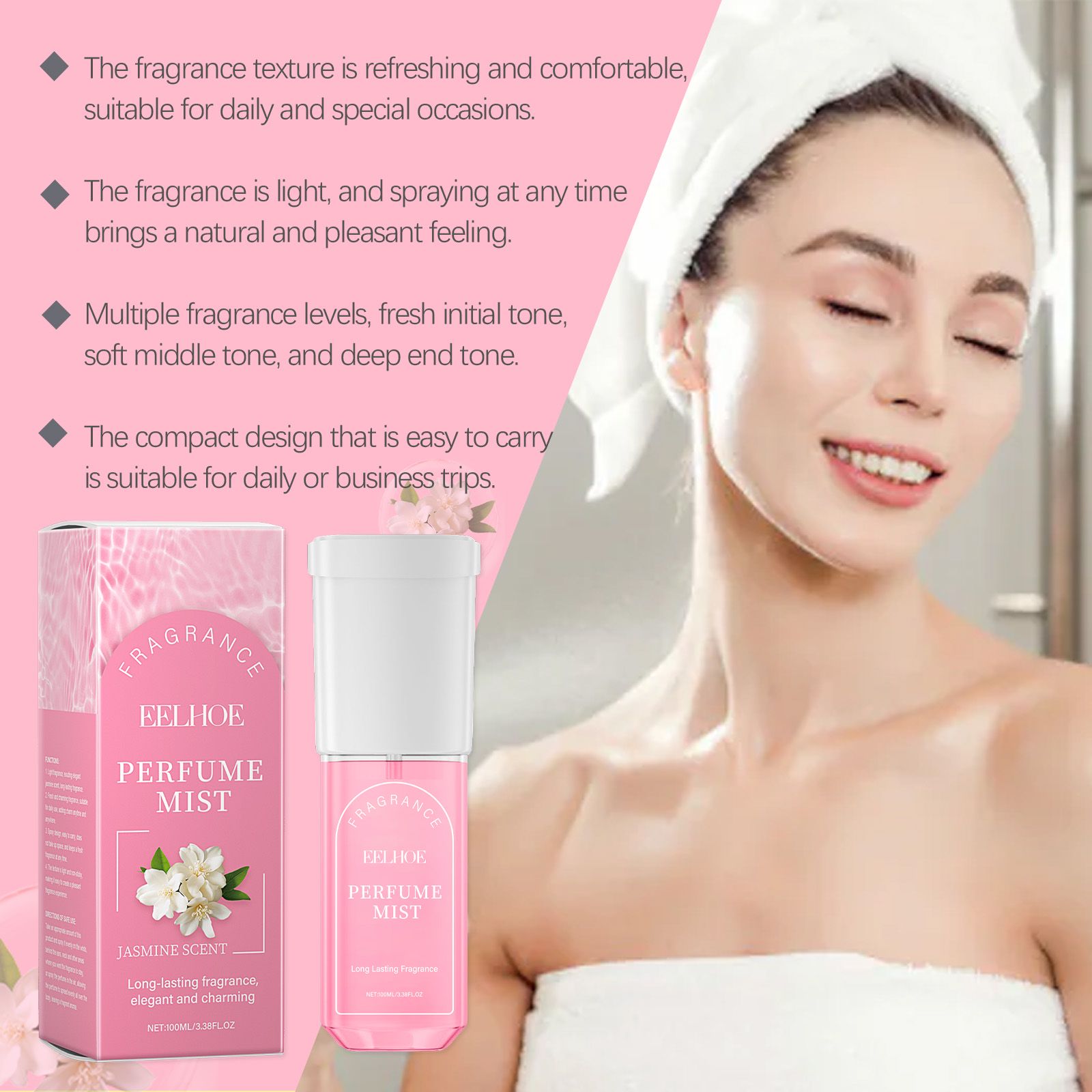 Brazilian Jasmine Body Perfume Spray Light Fresh Natural Long Lasting For Daily Wear