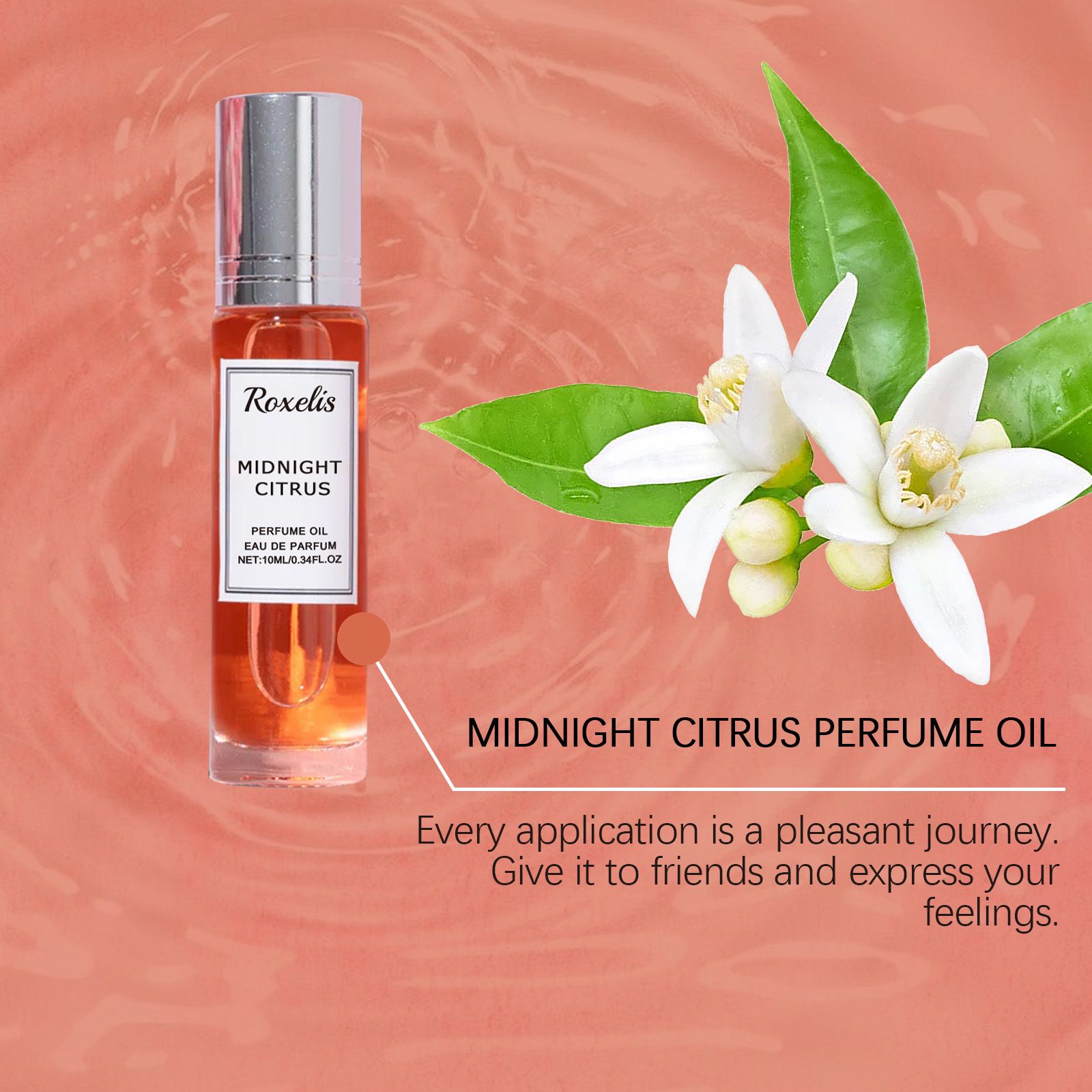 Orange Blossom Roll On Perfume Fresh Fruity Long Lasting Unisex For Daily Wear