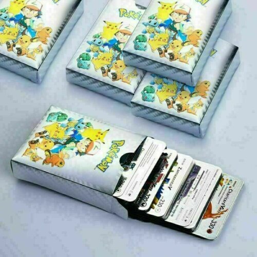 (Silver) 55Pcs For Pokemon Card Mint Vmax GX Charizard Collection Boxes