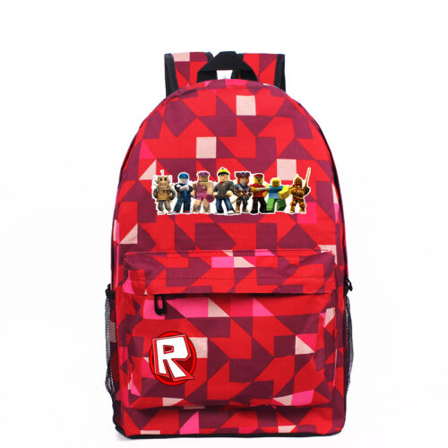 (#27-Red-8Figures) Roblox Backpack Kids School Bag Boys Travelbags