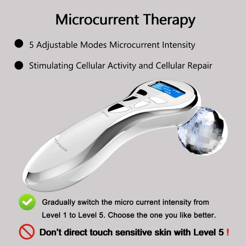 4D Microcurrent Face Massager Roller Electric Rechargeable Face Lift Roller Arms Legs Massager for Anti Aging Wrinkles Facial Massager for Women