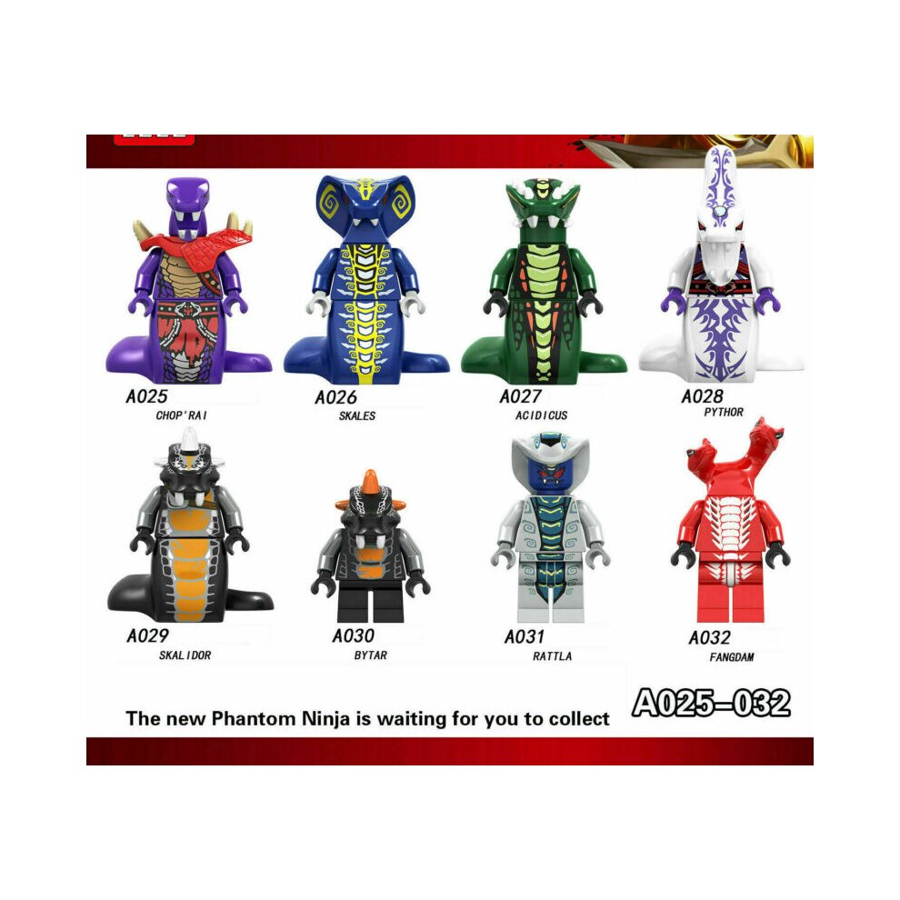 Anime Movies Fans Action Figures Battle Building Block Kit Set Collectible Small Figure Ninjago Snakes Minifigures Set Combat Stitching Blocks Toys Fit Lego Kids Gifts