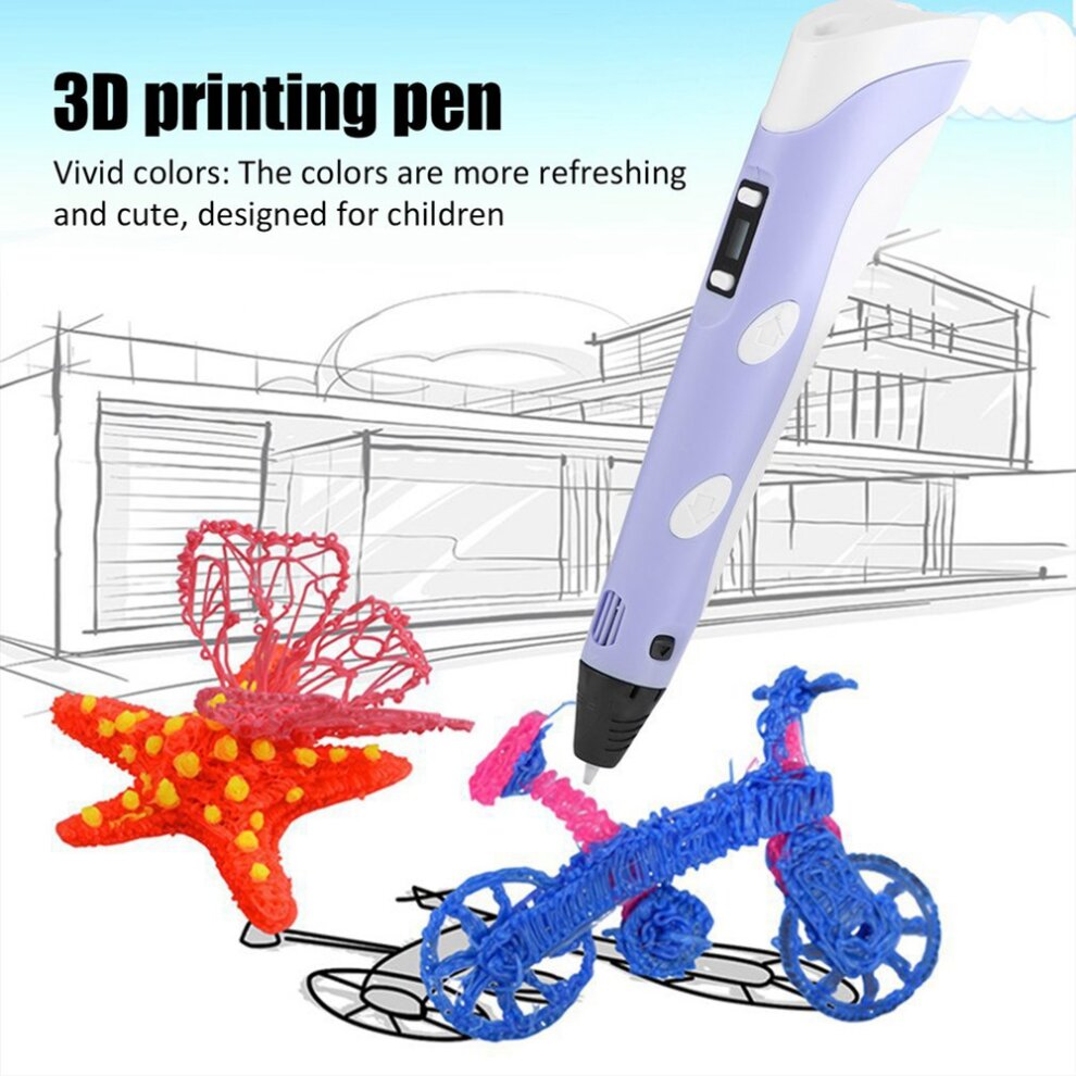 (Pink) 3D Printing Pen PLA Filament Refills Compatible PLA  ABS Creative Toy Perfect Arts Crafts Gift for Kids Adults 3D Printing Drawing Pens Printer LCD Screen