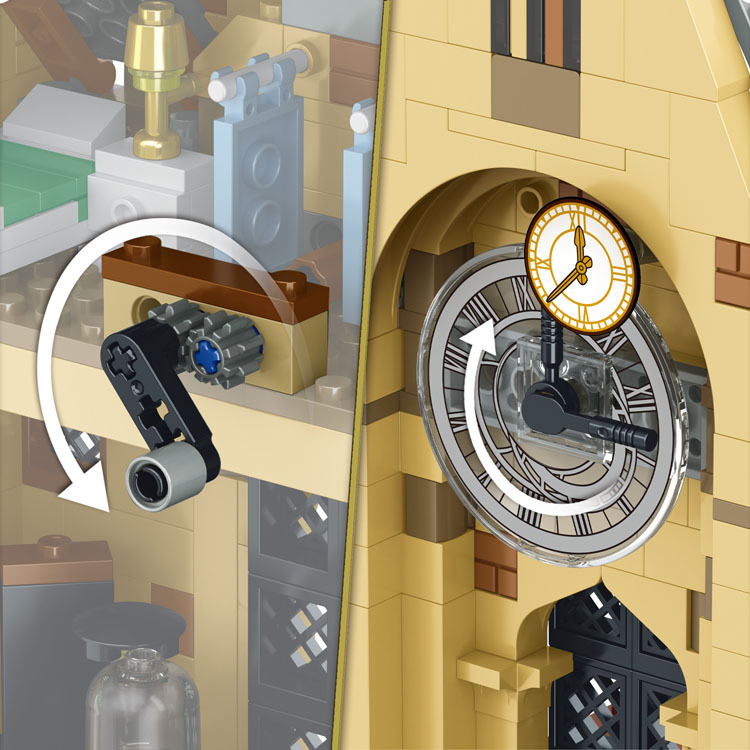 Harry Potter Hogwarts Castle Clock Tower Building Toy, Compatible with Great Hall and Whomping Willow Sets, Gifts for Girls & Boys