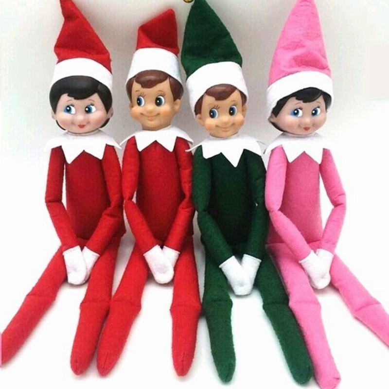 (Red Boy) Elf on Shelf Doll 12/30cm Elves Behavin Badly Naughty Christmas Elf Evie Girl Doll Figure Toy