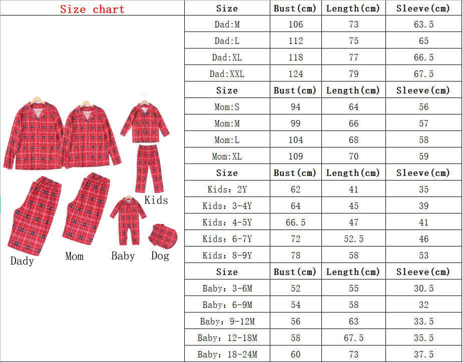 (KIDS 2Y) New Year Christmas Plaid Print Family Matching Pajamas 2023 Parent-child Matching Pajamas Set Christmas Family Outfits Plaid Printed Long Sleeve Shirt+Pants Sleepwear Soft Pyjamas
