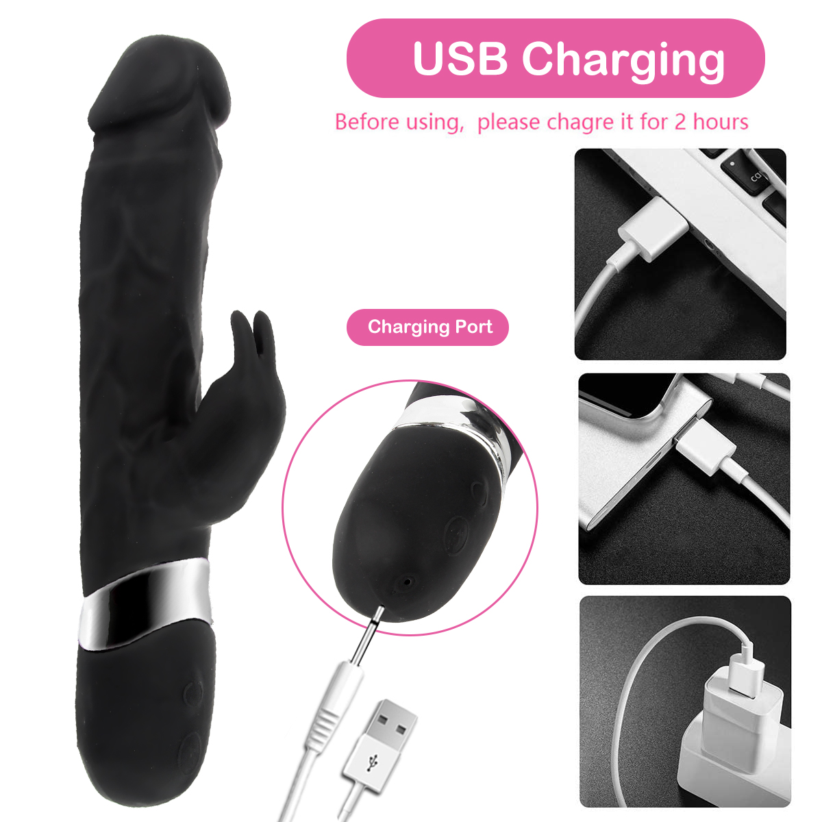Realistic Dildo G-Spot Rabbit Vibrator Sex Machine Vagina Stimulator Rechargeable Women Adult Sex Toy Massage Games