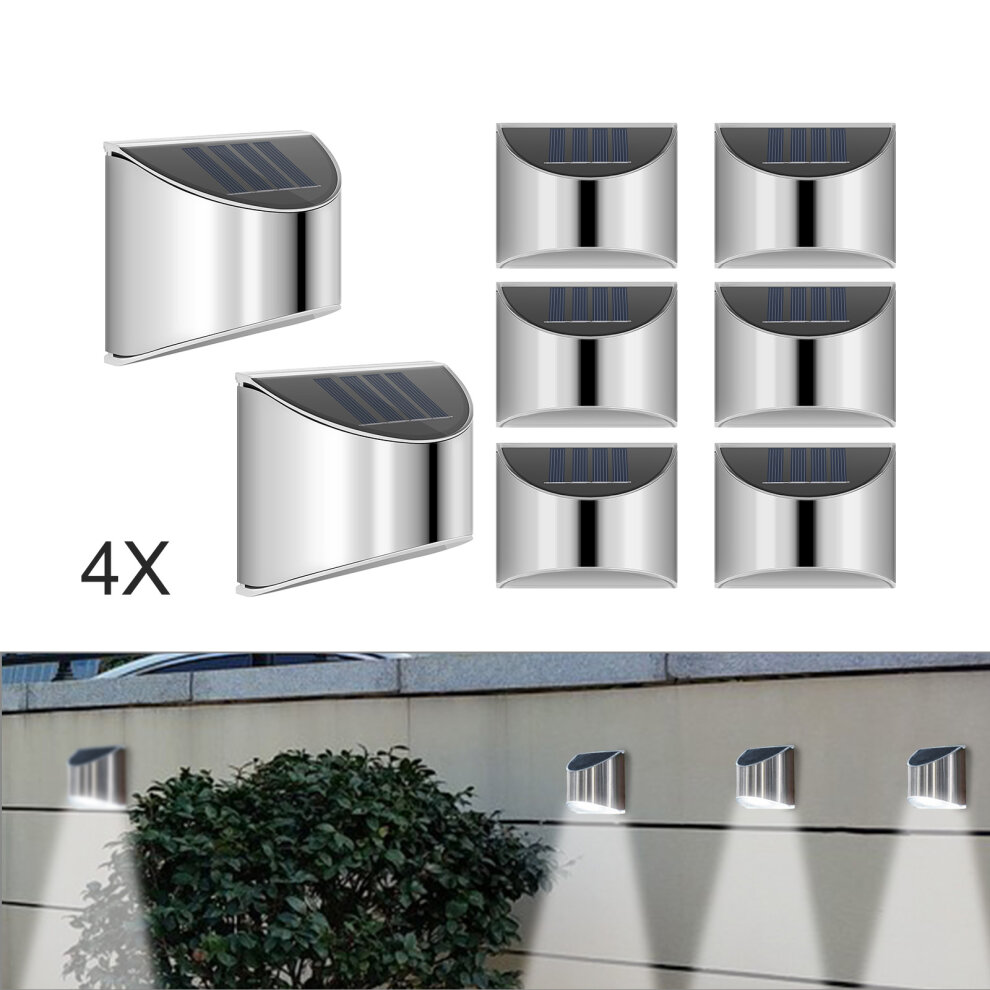 Four PCS LED Solar Garden Wall Fence Lights Outdoor  Terrace Wall Lights