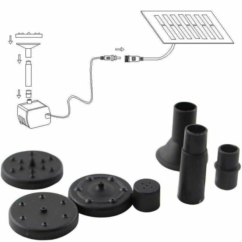 Fountain Water Pump Kit Solar Power Pool Garden Pond Watering Submersible