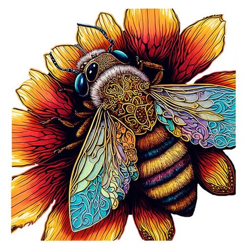 Bee Universal Colourful Fun Wooden Animal Jigsaw Gift Idea for Adults Kids