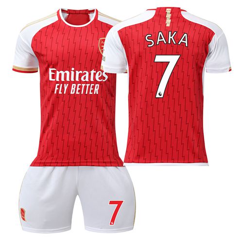 2023-2024 Arsenal Away No. 7 Saka Football Kits Tracksuit Children Soccer Uniform Set