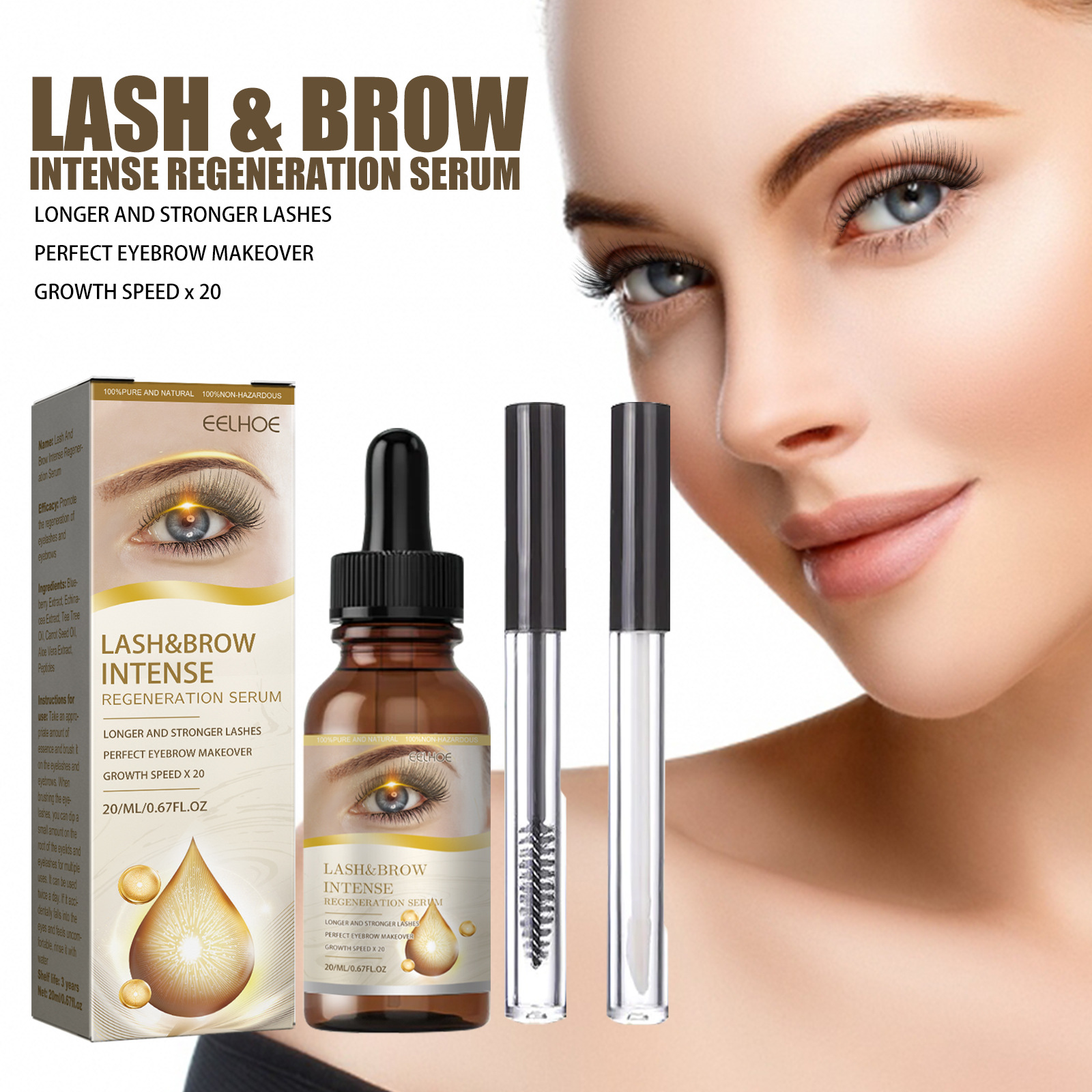 Eyelash Growth Serum Lashes Boost Enhancer Advance Activate Thicker Longer Strengthen Moisturize Natural Formula