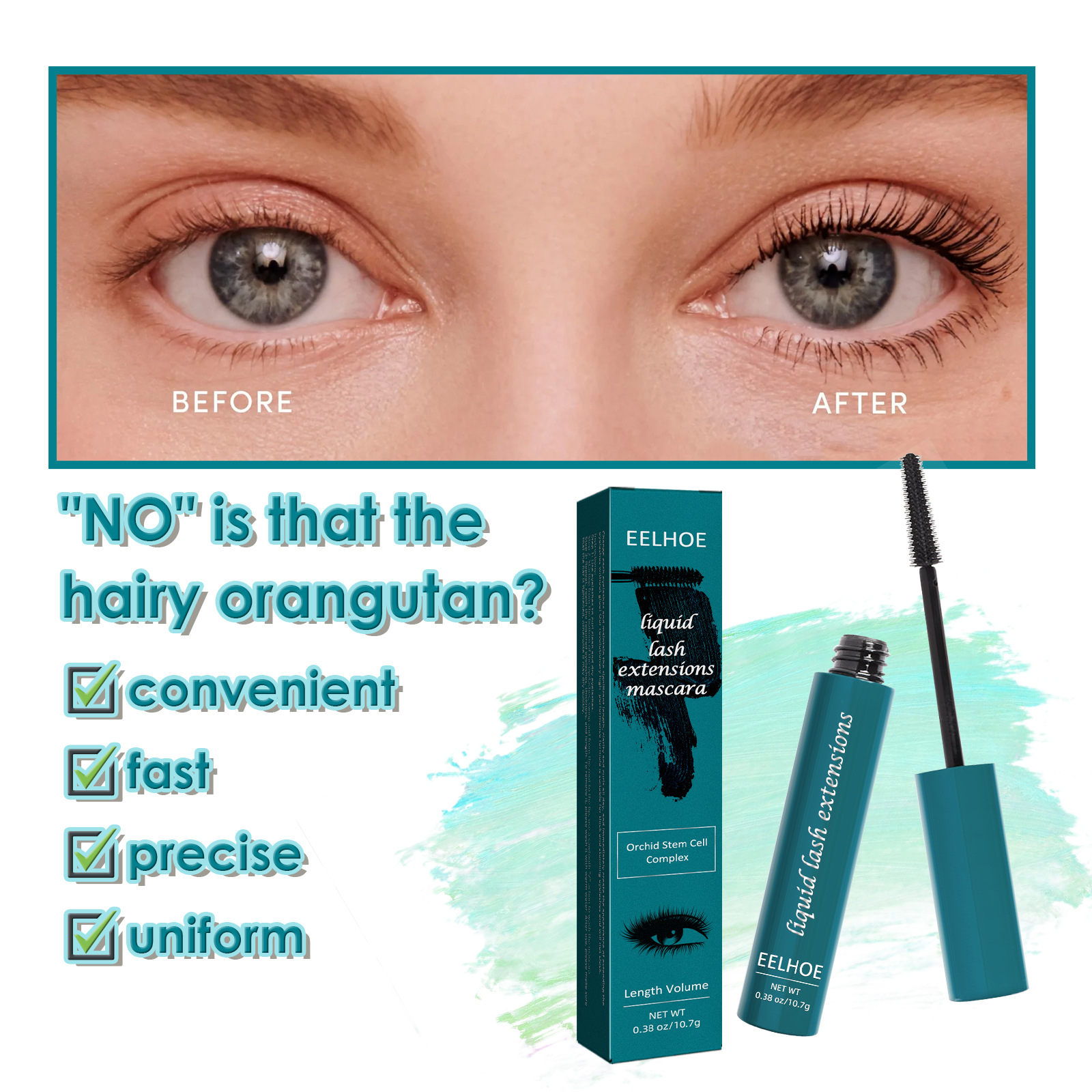 Mascara Curling Thick Mascara Eyelashes Silk Fiber Volume  Waterproof Fashional Black Eye Makeup Beauty Eyelash Cosmetics Women Eye Makeup Tool