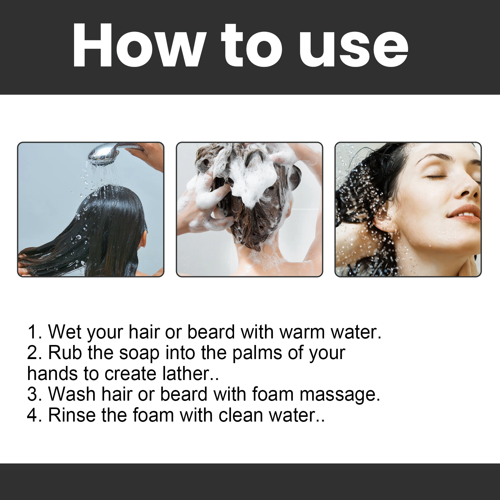 Grey Hair Darkening Bar Hair Shampoo Soap Restore Beard Natural Color Nourishing Cleaning Oil Control White Hair Repair Hair Treatment
