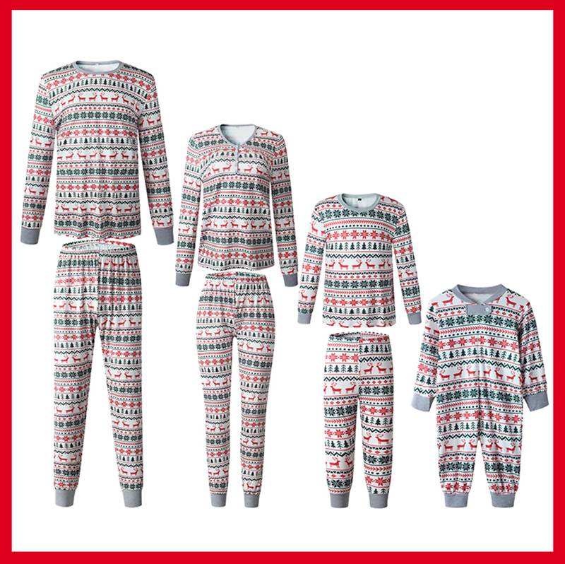 (3M Baby) Christmas Family Matching Pajamas New Year Xmas Father Mother Kids Baby Clothes Set Dad Mom And Daughter Son Pyjamas Outfit