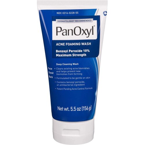PanOxyl Acne Foaming Wash 10 Percent Maximum Strength Acne Treatment Facial Cleanser