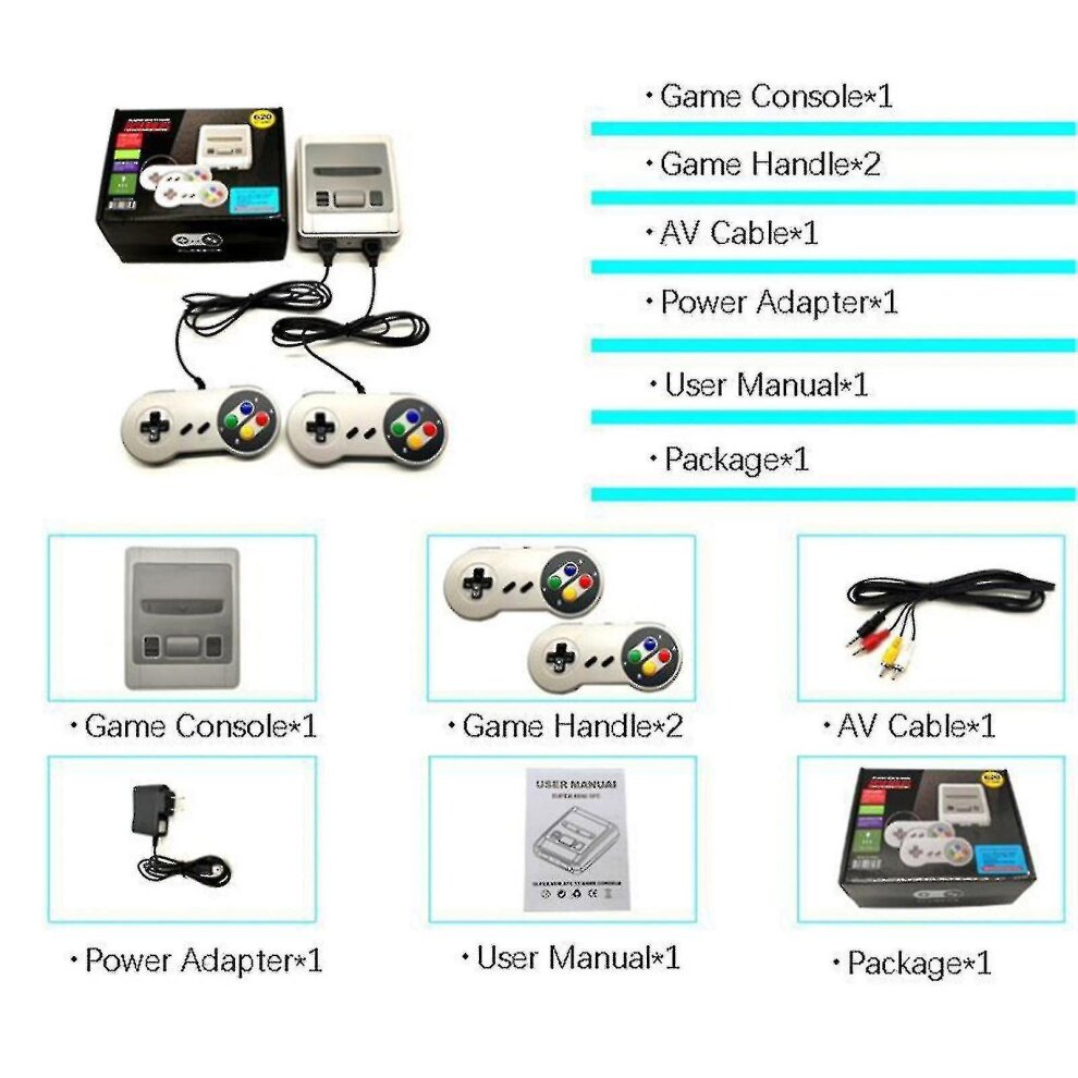 Retro Mini Tv Game Console Built-in 620  Games Snes Game Console