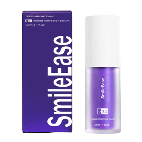 SmileEase V34 Colour Corrector Serum Tooth Whitening Purple Toothpaste Remove Tartar Repair Smoke Teeth Oral Health Care 30ml