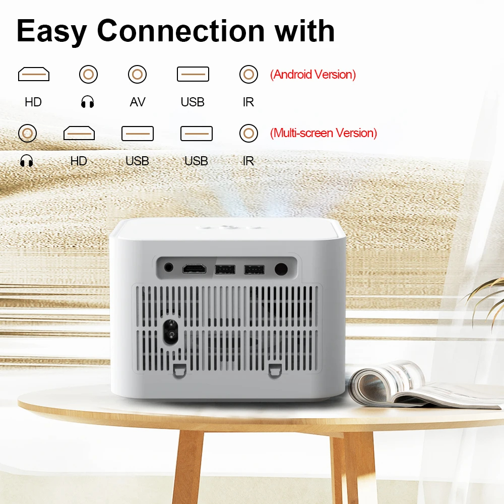 HD Mini Projector for Full HD 1080P 4K Video 5G WIFI Android Portable Projector Android Version