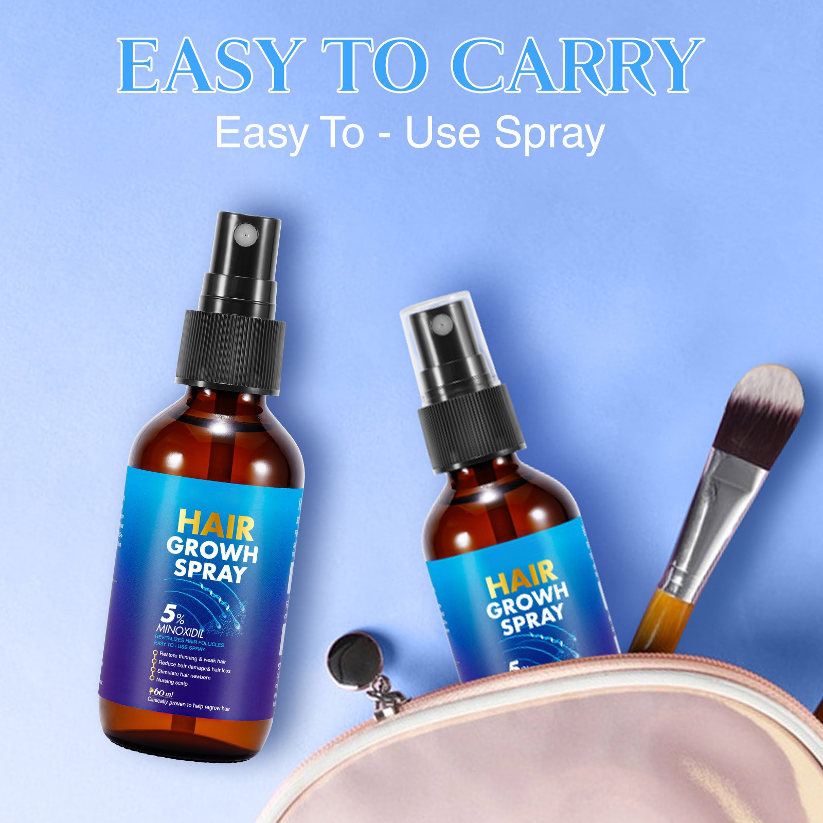 Hair Growth Spray Hair Serum For Men And Women Hair Oil Makes Hair Smoother Thicker Healthier Repair Baldness Thicken Strengthening Hair Loss Treatment 60ML