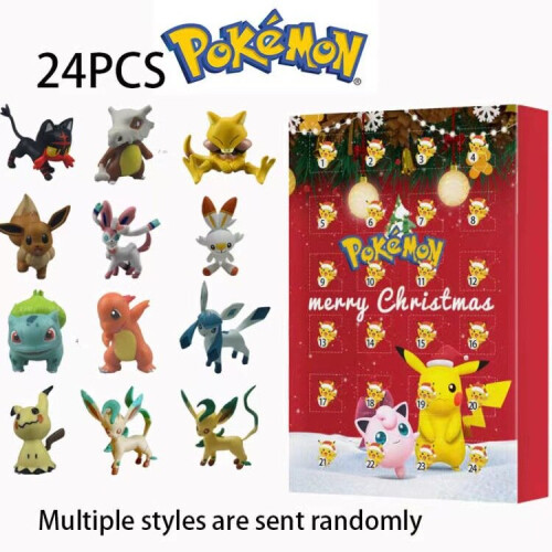 Christmas Advent Calendar for Kids 24 Days  Countdown Blind Box Pokemon Cartoon Toys Gifts