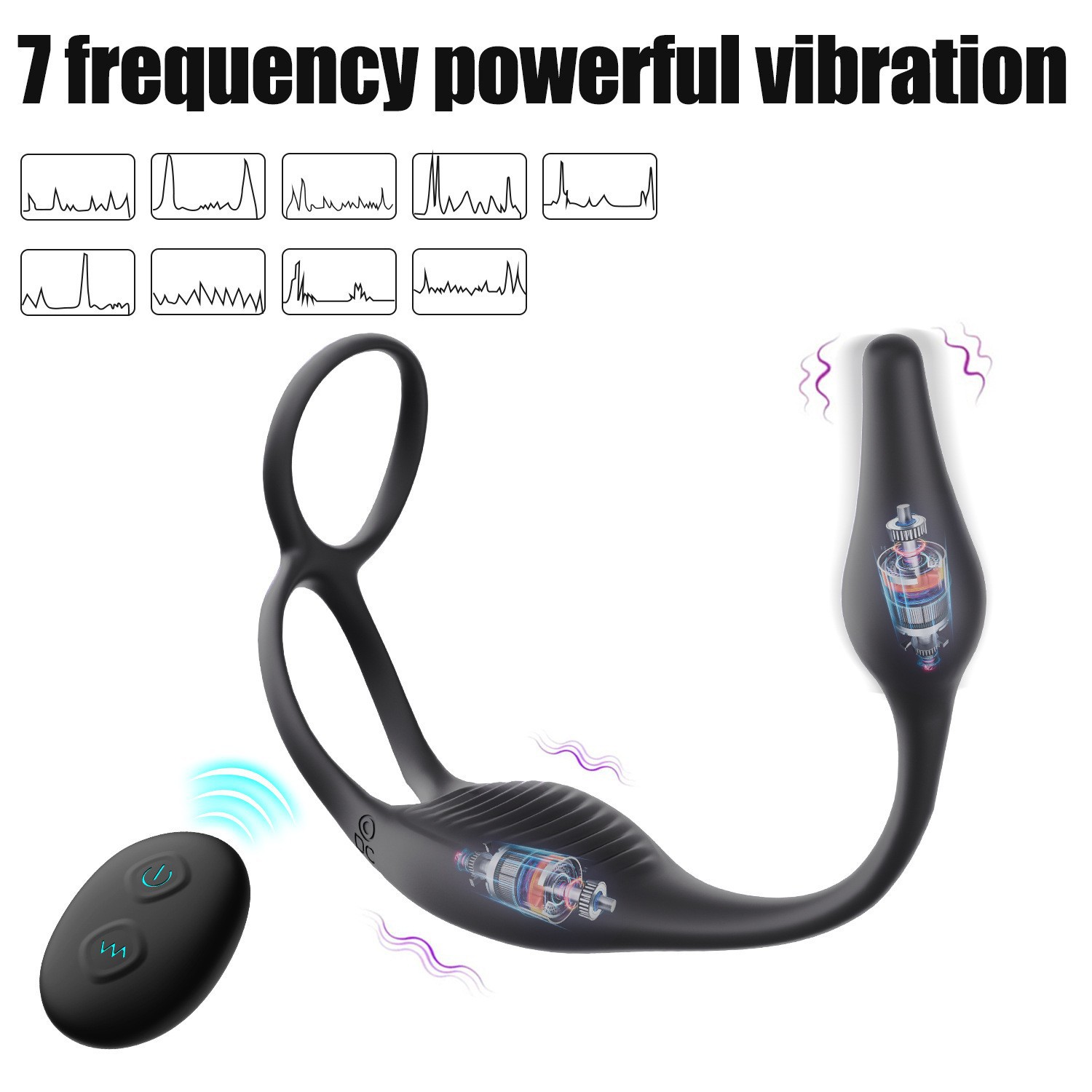 Vibrating Anal Vibrator Butt Plug Remote Control Prostate Massager Anal Plug Penis Ring Perineum Stimualtor Sex Toy for Men 3 in 1 Cock Ring
