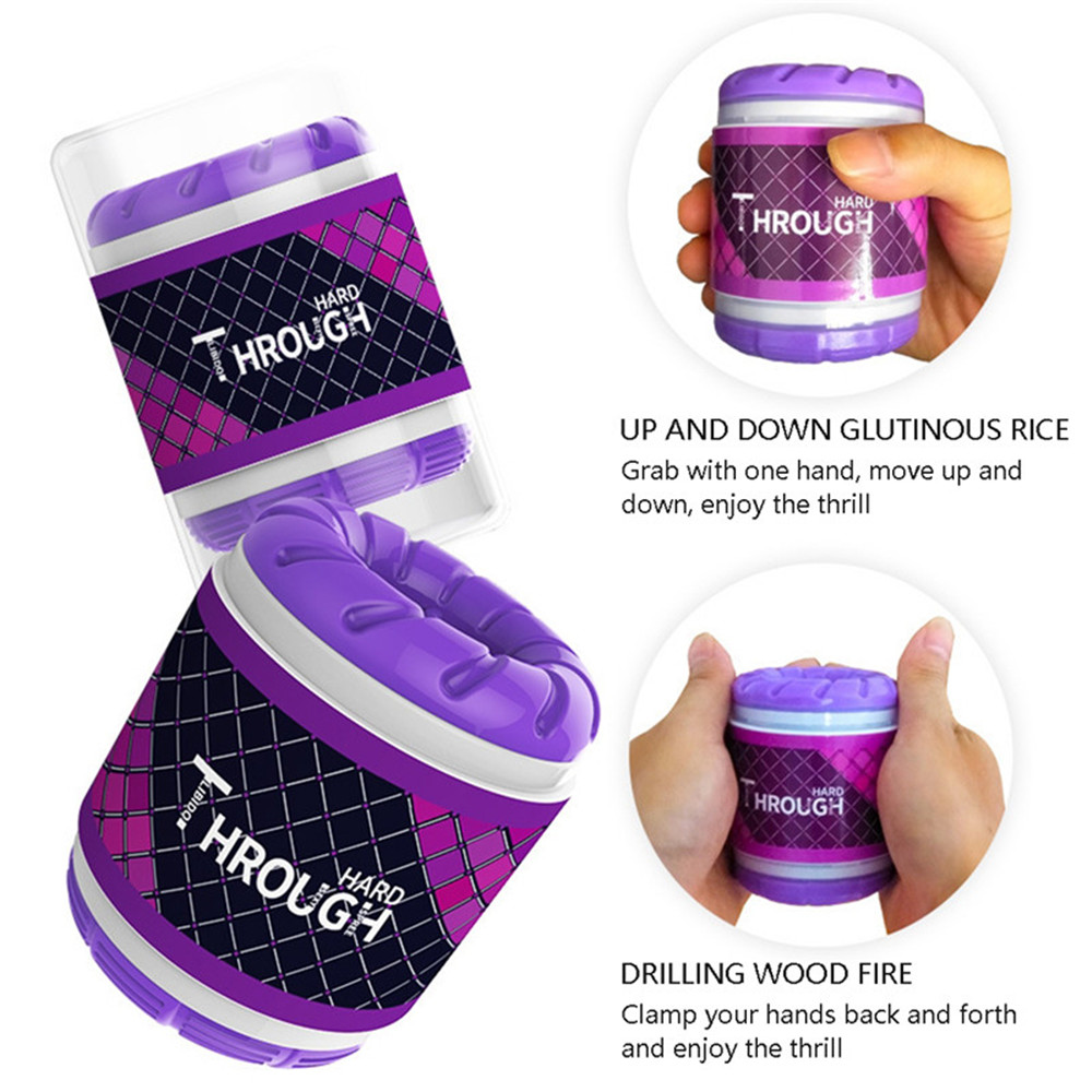 (Blue) Small Male Masturbator Cup Hollow Spikes Penis Pump Real Pocket Pussy Vaginal For Men Glans Sucking Cock Endurance Exercise Erotic Products Adults Sex Toys