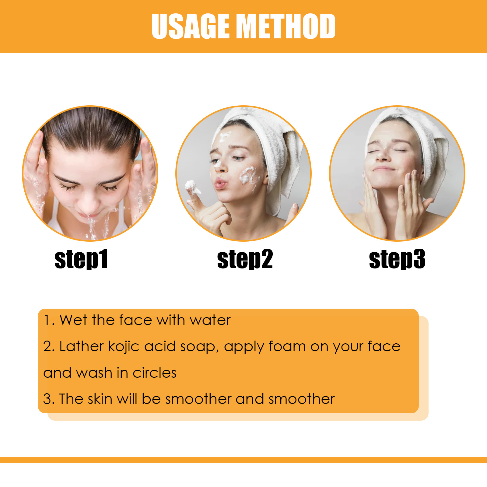 (1 PC) Kojic Acid Dark Spots Remover Soap Cleaning Even Skin Skin Brightener Oil Control Nourishing Hydration Skin Care Natural Turmeric Soap 100g