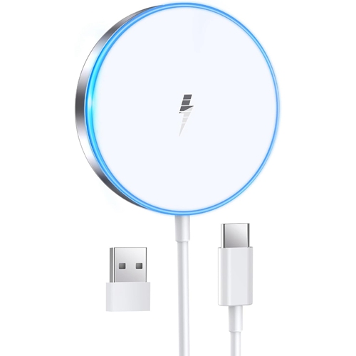 Magnetic Wireless Charger Fast Apple Mag-Safe Charger with Dual Charging Ports